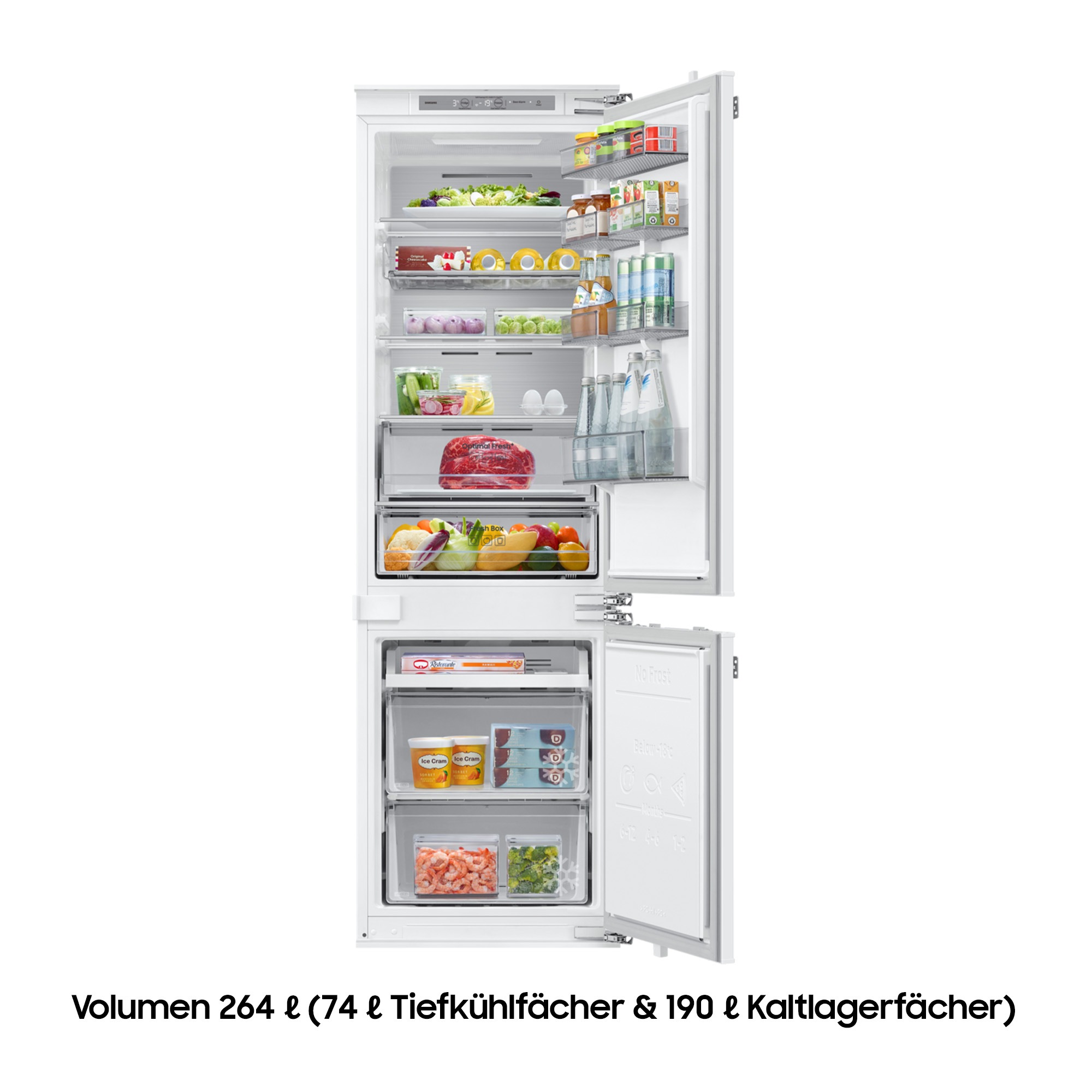 Samsung Einbaukühlgefrierkombination BRB8OF »BRB80F26ACFO«, Optimal Fresh+ - Langanhaltende Frische für Fleisch und Fisch