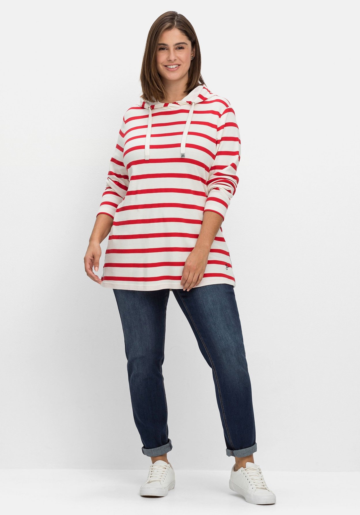 Sheego Langarmshirt »Langarmshirt mit Kapuze«, mit Kapuze
