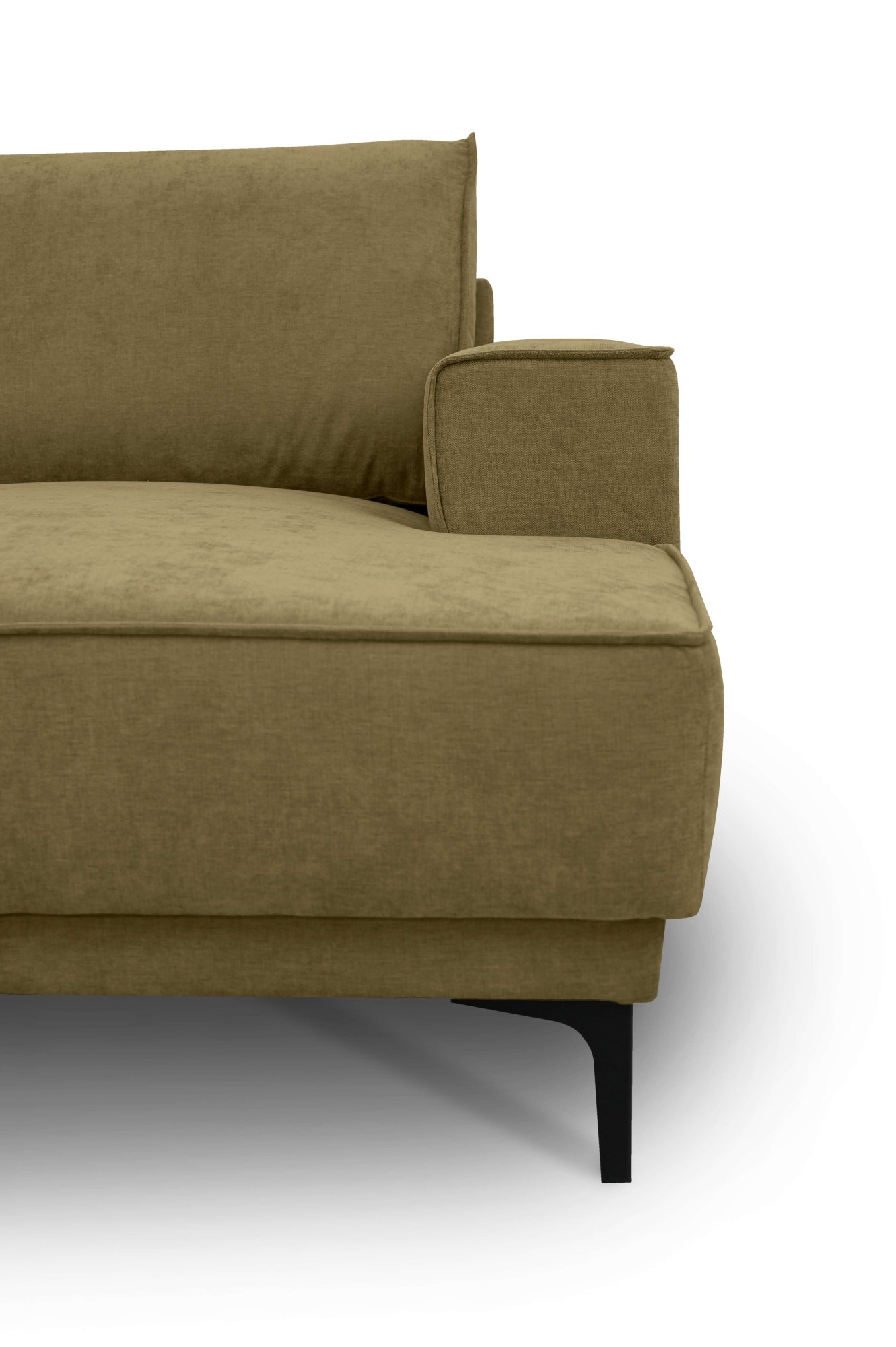 Places of Style Wohnlandschaft »XXL Sofa Oland, Struktur, Flachgewebe, Luxus-Microfaser, Boucle«, U-Form, 345 cm, Wellenunterfederung, Skandi-Design, Metallfüße