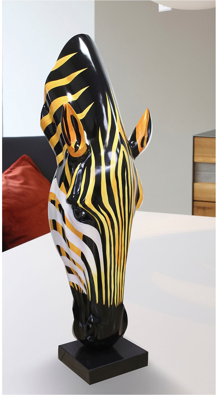 GILDE Tierfigur »Skulptur Zebra Zebrakopf orange; schwarz; weiß H. 50 cm«