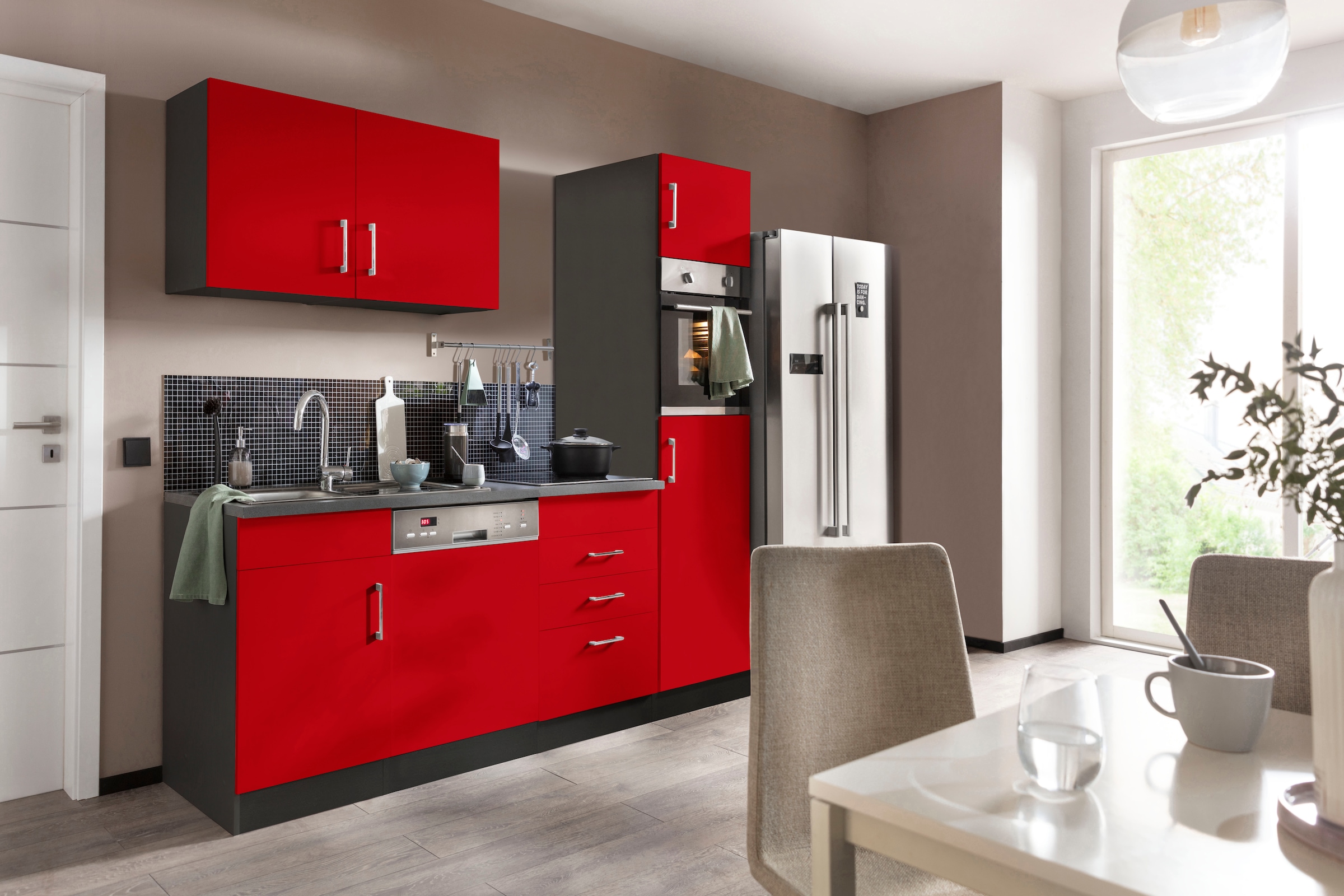 KOCHSTATION Küchenzeile »KS-Paris« ohne E-Geräte, Breite 230 cm