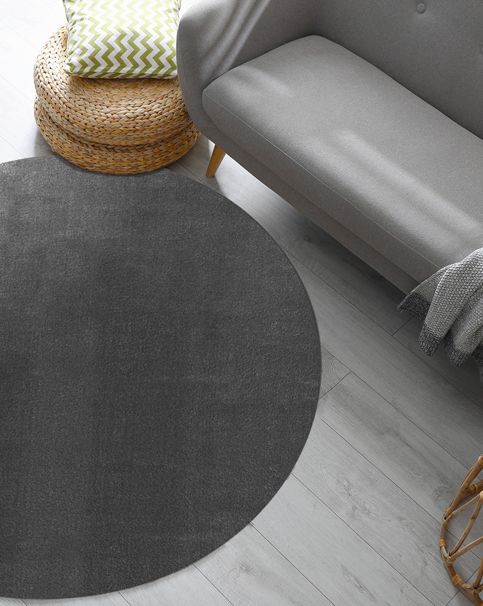 the carpet Teppich »Relax round«, rund, 16 mm Höhe, waschbarer Wohnzimmer Teppich modern rutschfest