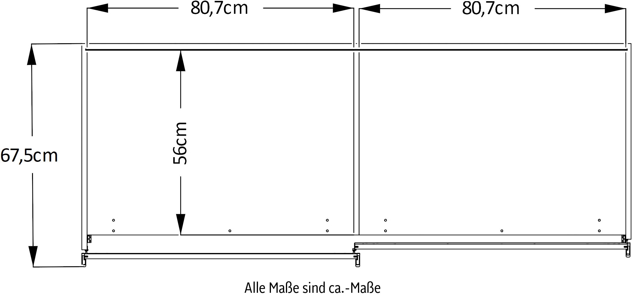 STAUD Schwebetürenschrank »Includo_Minisystem_07_2-türig, Made in Germany« Mit vier verschiedenen Ausstattungsvarianten