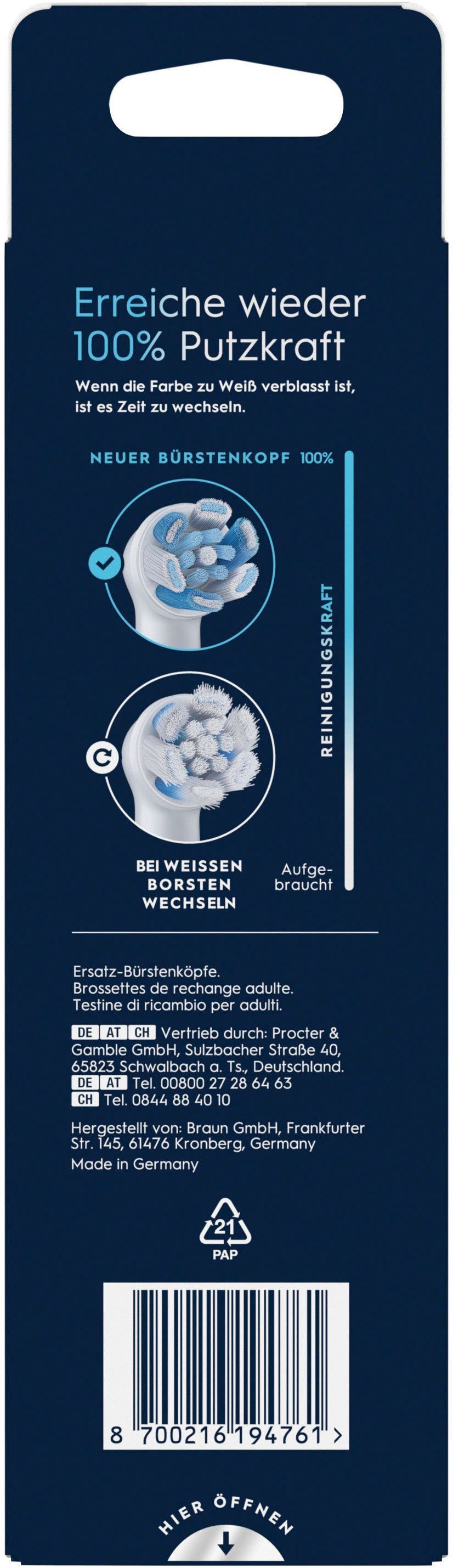 Oral-B Aufsteckbürsten »Oral-B iO Ultimative Reinigung«, für fortgeschrittene Tiefenreinigung und Plaque-Entfernung