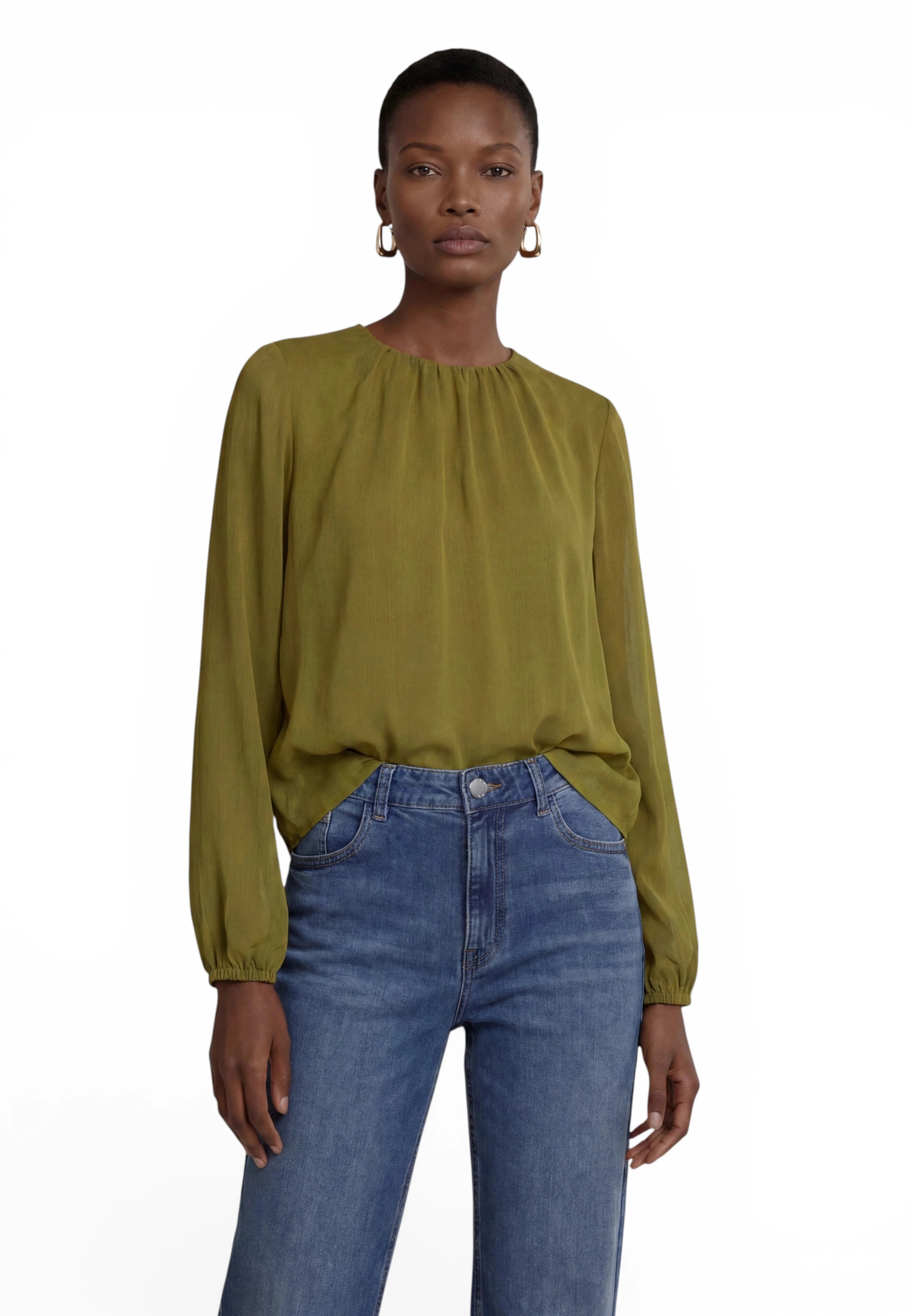 Zero Chiffonbluse »Chiffonbluse mit Crinkle-Effekt«