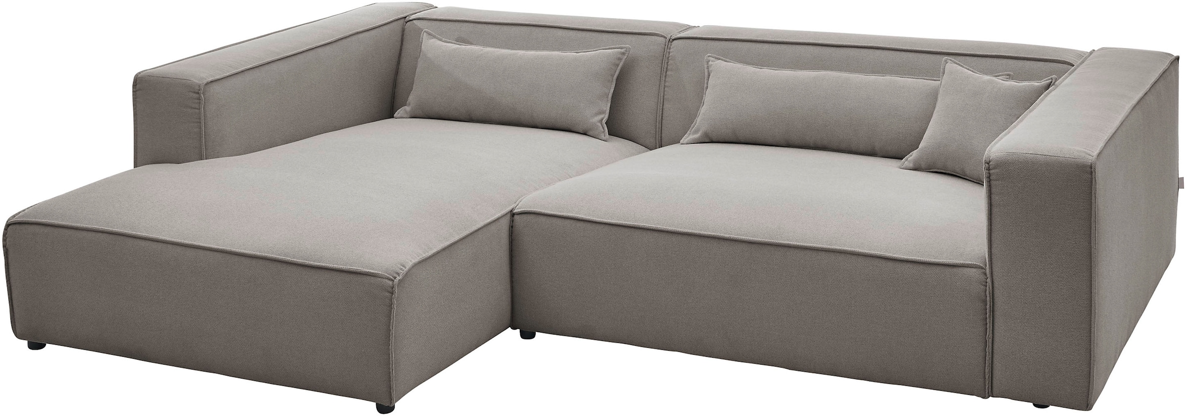 LeGer Home by Lena Gercke Ecksofa »PIARA XXL, Big-Sofa, Cord, Leinenoptik o. Strukturstoff, L-Form«, wahlweise Ottomane rechts/links, Kedernaht, extra tiefe Sitzfläche