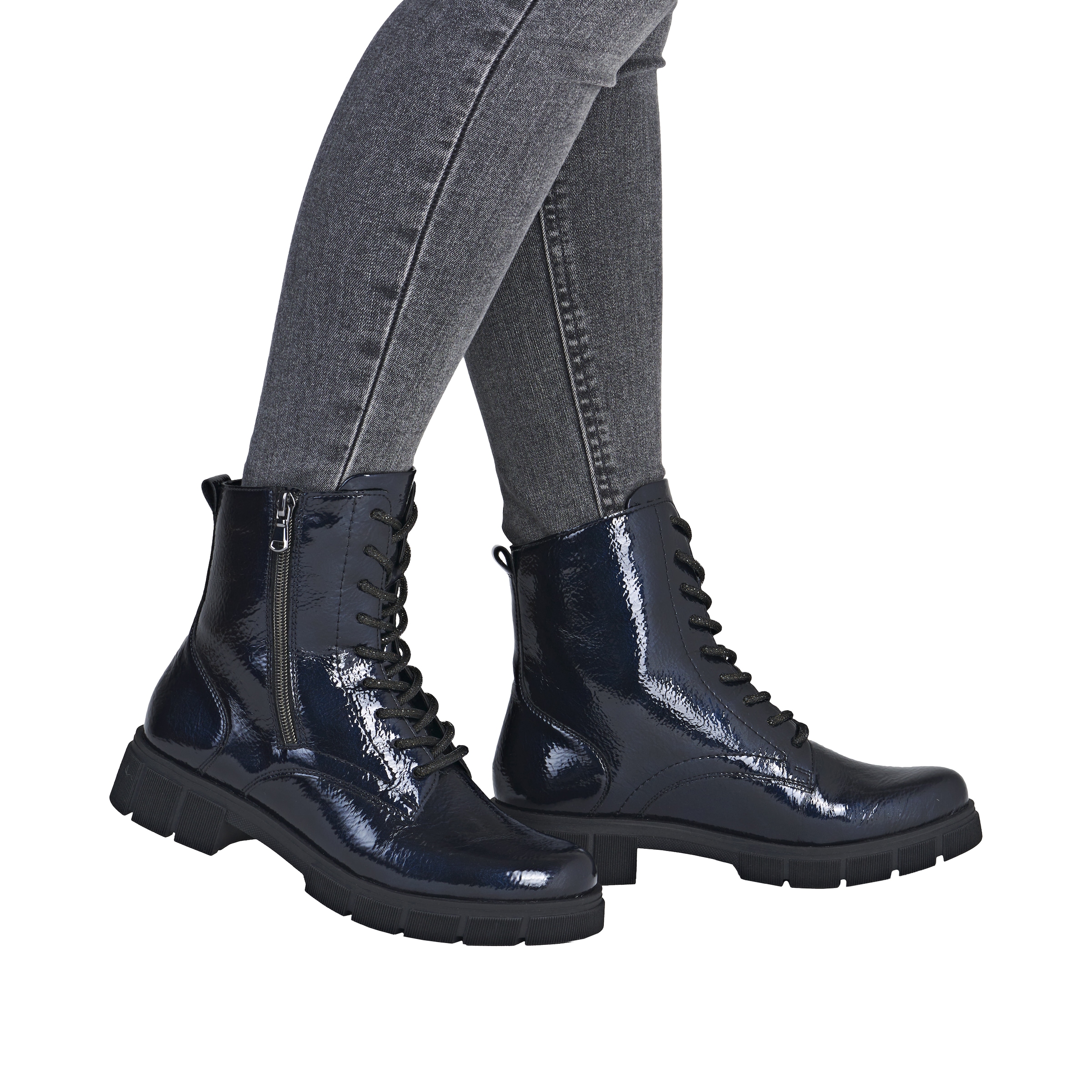 Remonte Schnürstiefelette  Schnürboots, Stiefelette, Profilsohle, mit Glitzer-Schnürsenkel