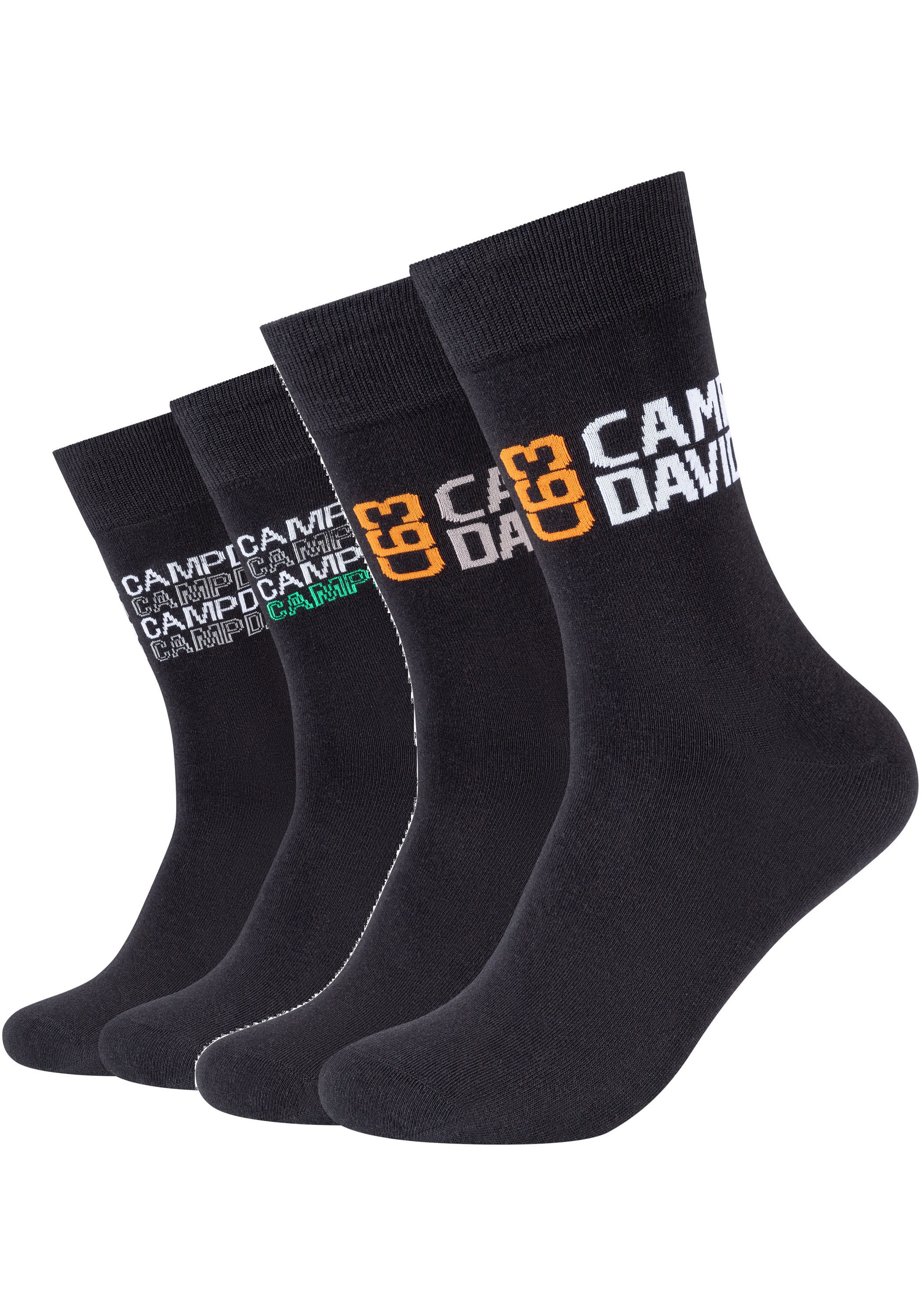 CAMP DAVID Socken »casual«, (4er Pack), mit Markenlogo