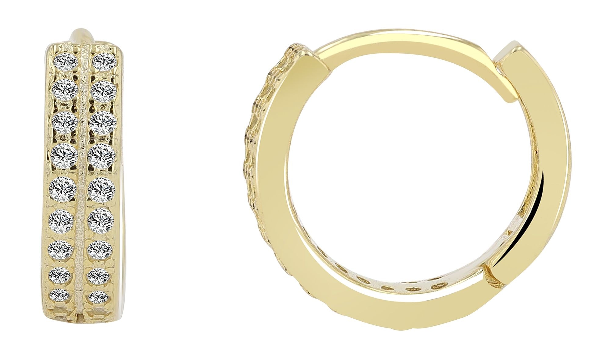 Adelia´s Paar Creolen »Damen Ohrringe ¿ Klappcreole aus 925 Silber mit Zirkonia«
