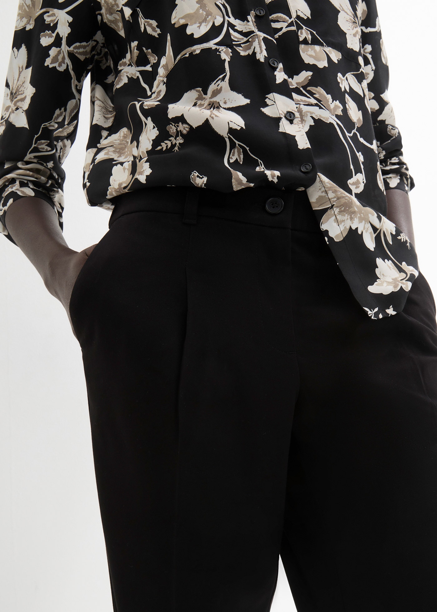 bonprix Marlene-Hose »Marlenehose«  weite Hose, mit Bügelfalte und Umschlagsaum, lockere Passform