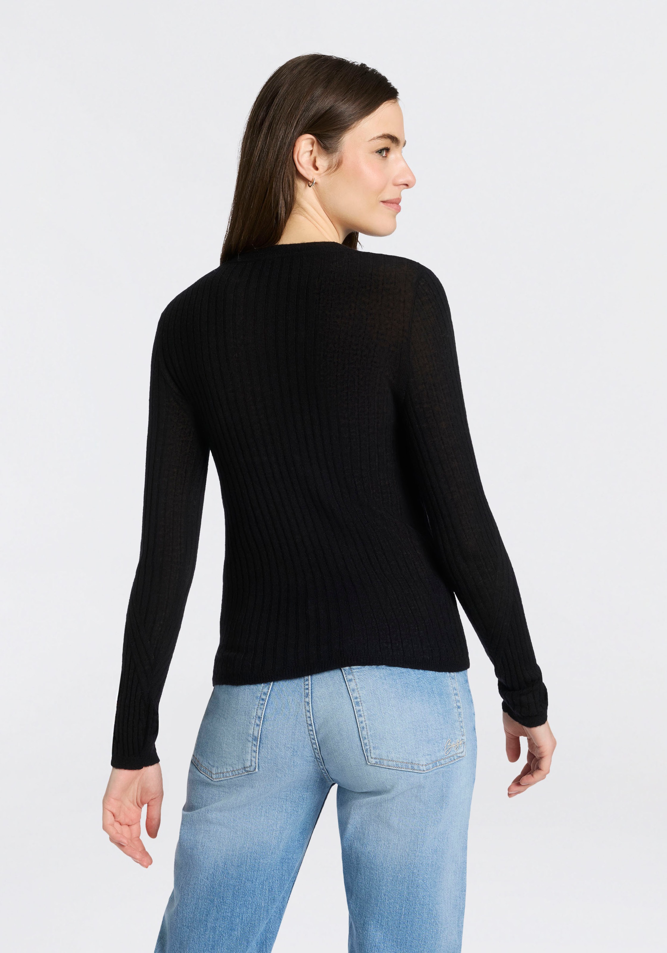 BOSS ORANGE Rundhalspullover »Fennoni Premium Damenmode« Schurwoll-Mix, slim fit
