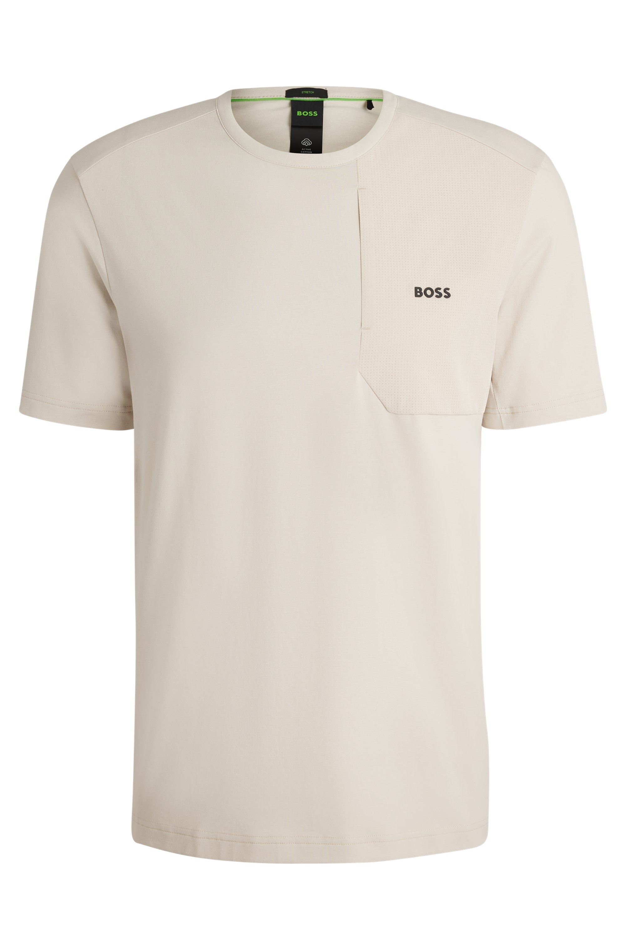 BOSS GREEN T-Shirt »Tee PKT Glamping«, mit Materialmix