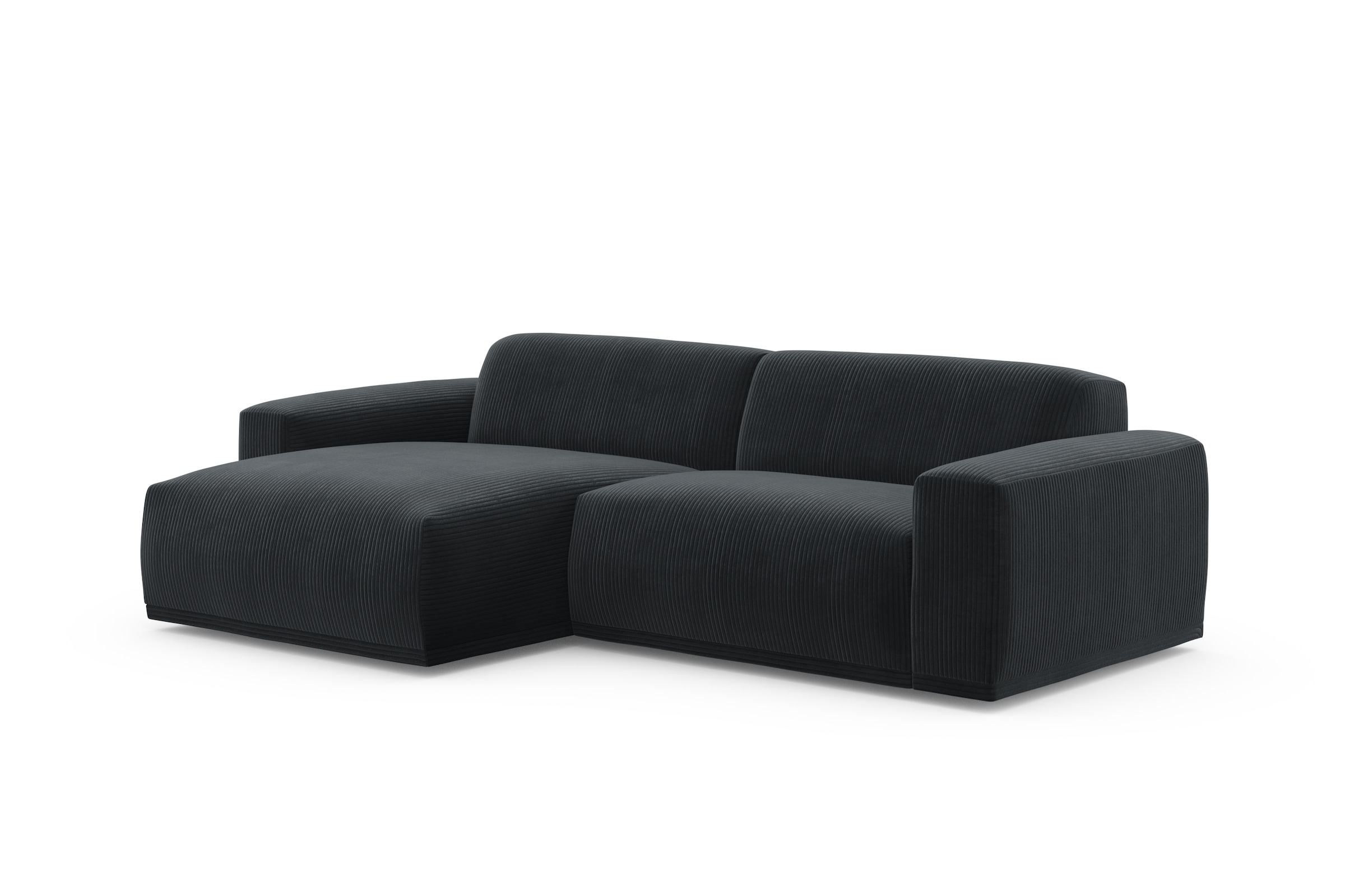 TRENDMANUFAKTUR Ecksofa »Braga, mit hochwertigem Kaltschaum, L-Form, in Cord erhältlich«, (2 St.), modernes Sofa, Couch mit hohem Sitzkomfort, 255/72/160 cm (B/H/T)