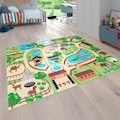 Paco Home Kinderteppich »Bino 563«, rechteckig, 9 mm Höhe, Kurzflor, Straßen-Spiel-Teppich, Motiv Zoo, Kinderzimmer