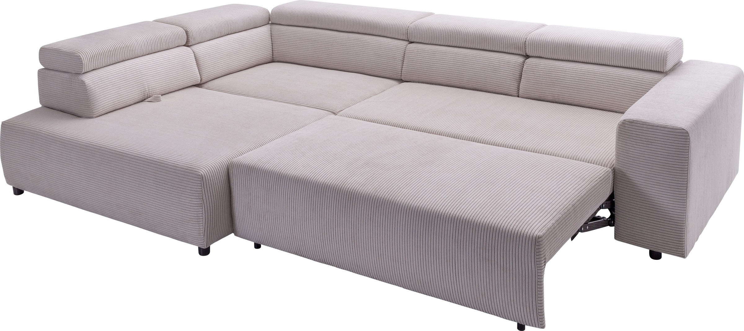 exxpo - sofa fashion Ecksofa »VITTORIO mit Komfortfunktionen, bequem und modern, Cord, L-Form«, inkl. Kopfteil- und Sitztiefenverstellung, wahlweise mit Bettfunktion