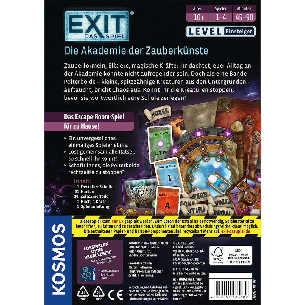 Kosmos Spiel »EXIT, Das Spiel: Die Akademie der Zauberkünste (E)«