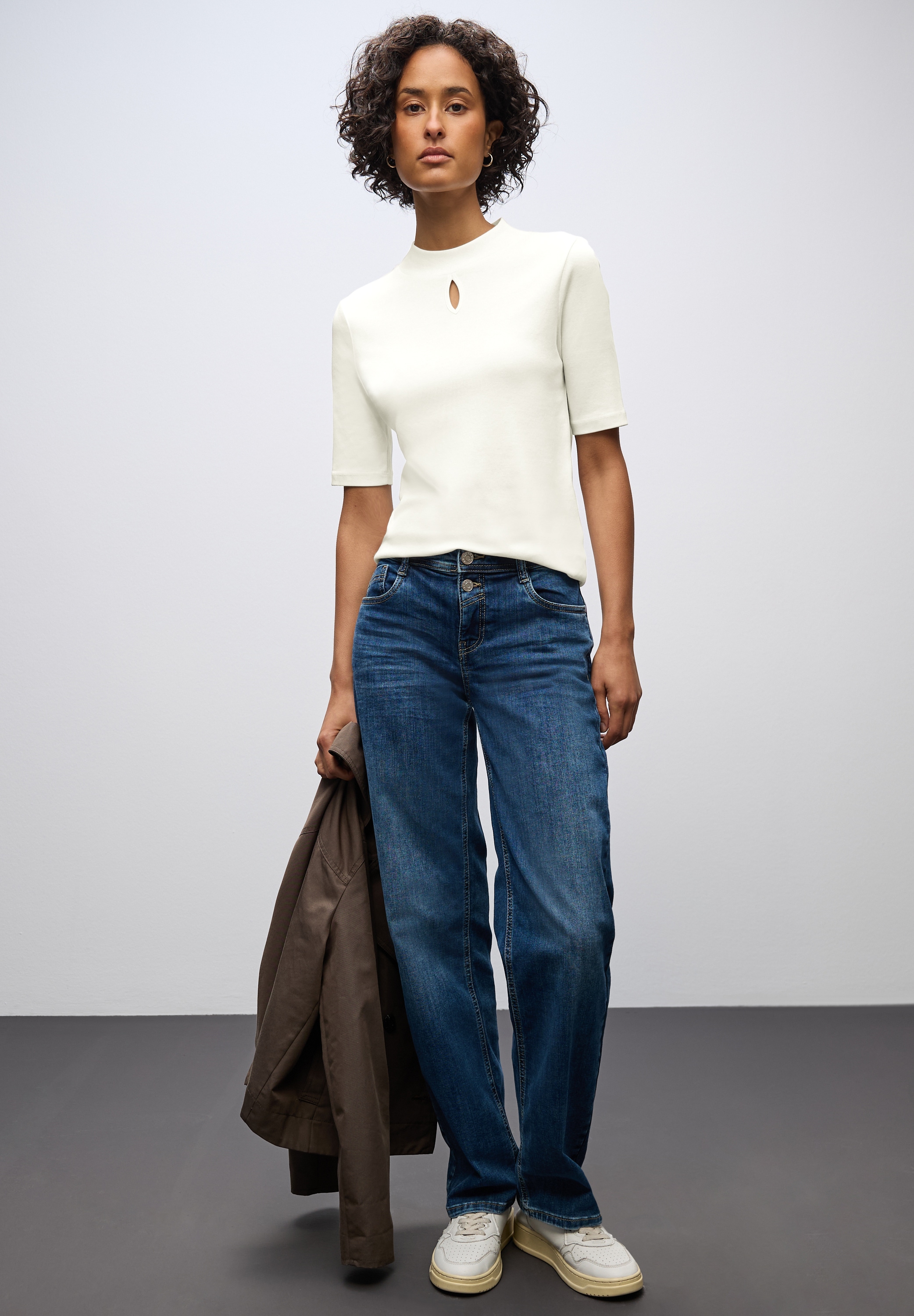 STREET ONE T-Shirt, mit Turtleneck und Cut-Out