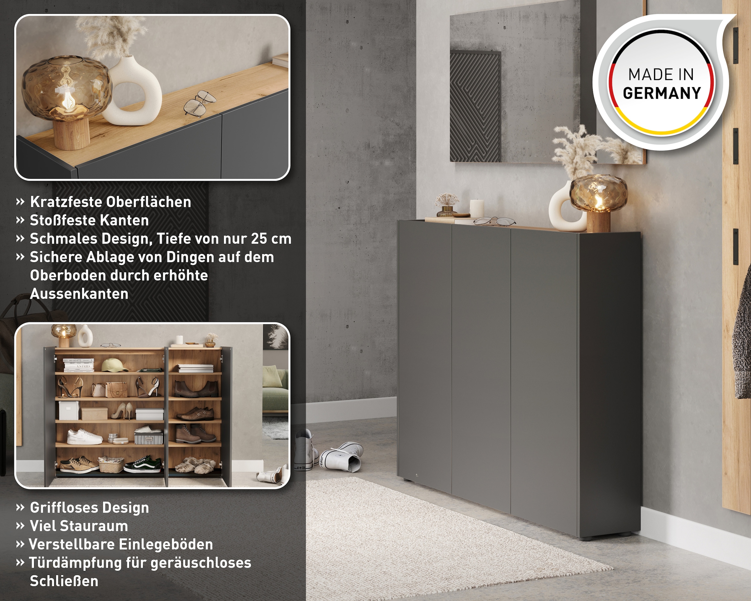 GERMANIA Garderoben-Set »GW-Libbiano«, (2 St.), 2 tlg. Set mit Spiegel