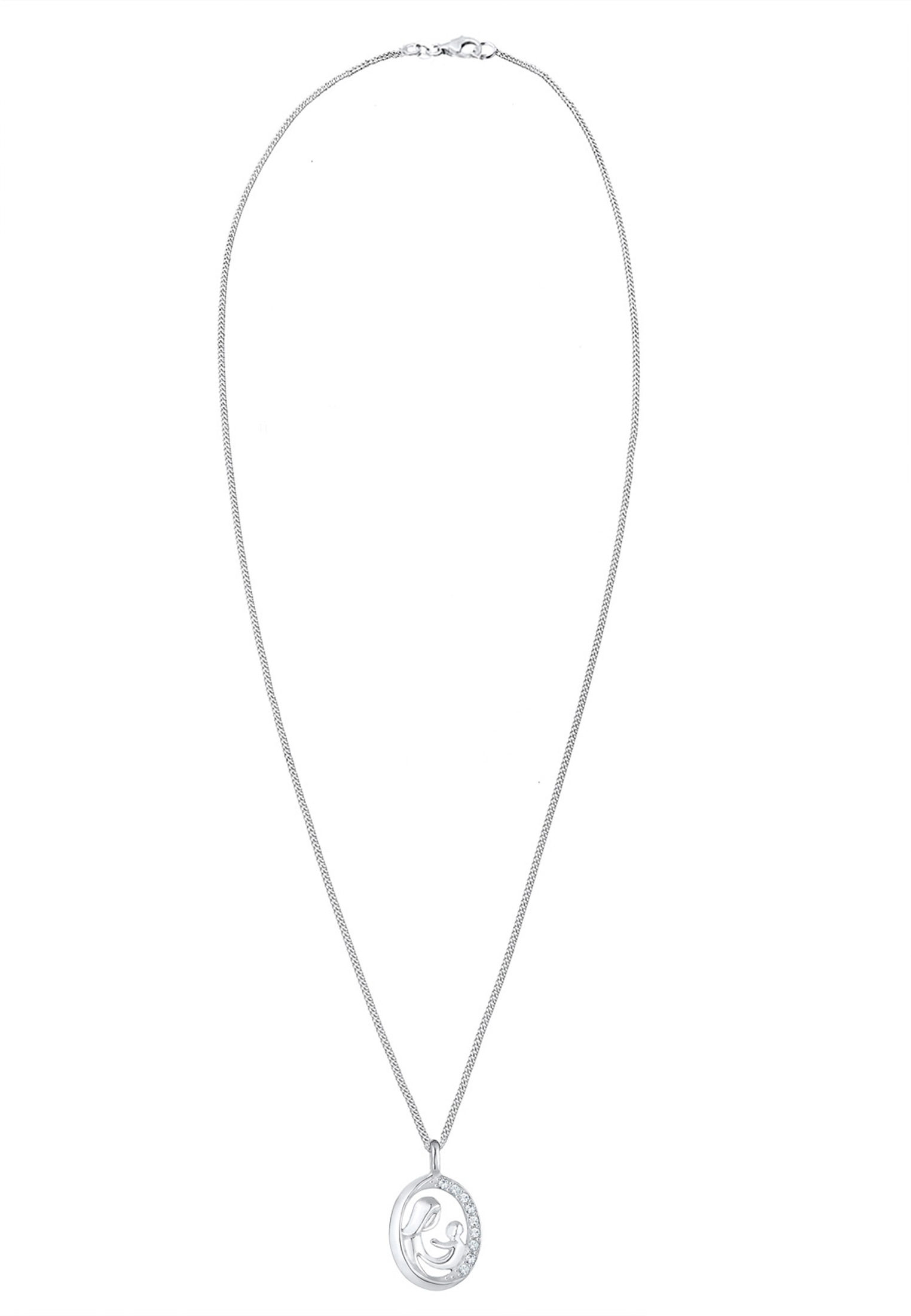 Elli Silberkette »Halskette Mutter Kind Weiß 925 Sterling Silber, mit Kristallen von Swarovski®«
