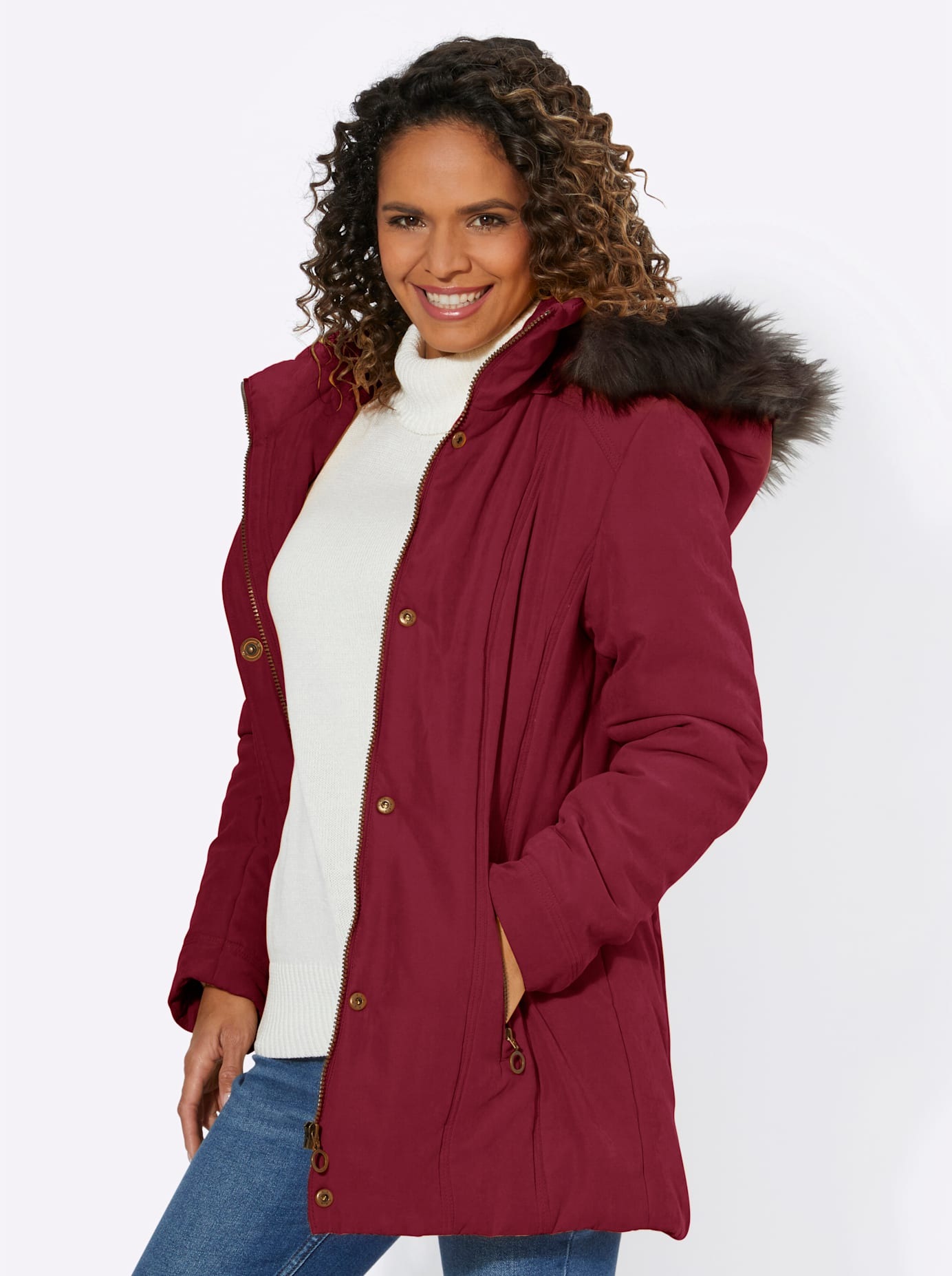 Casual Looks Langjacke, mit Kapuze