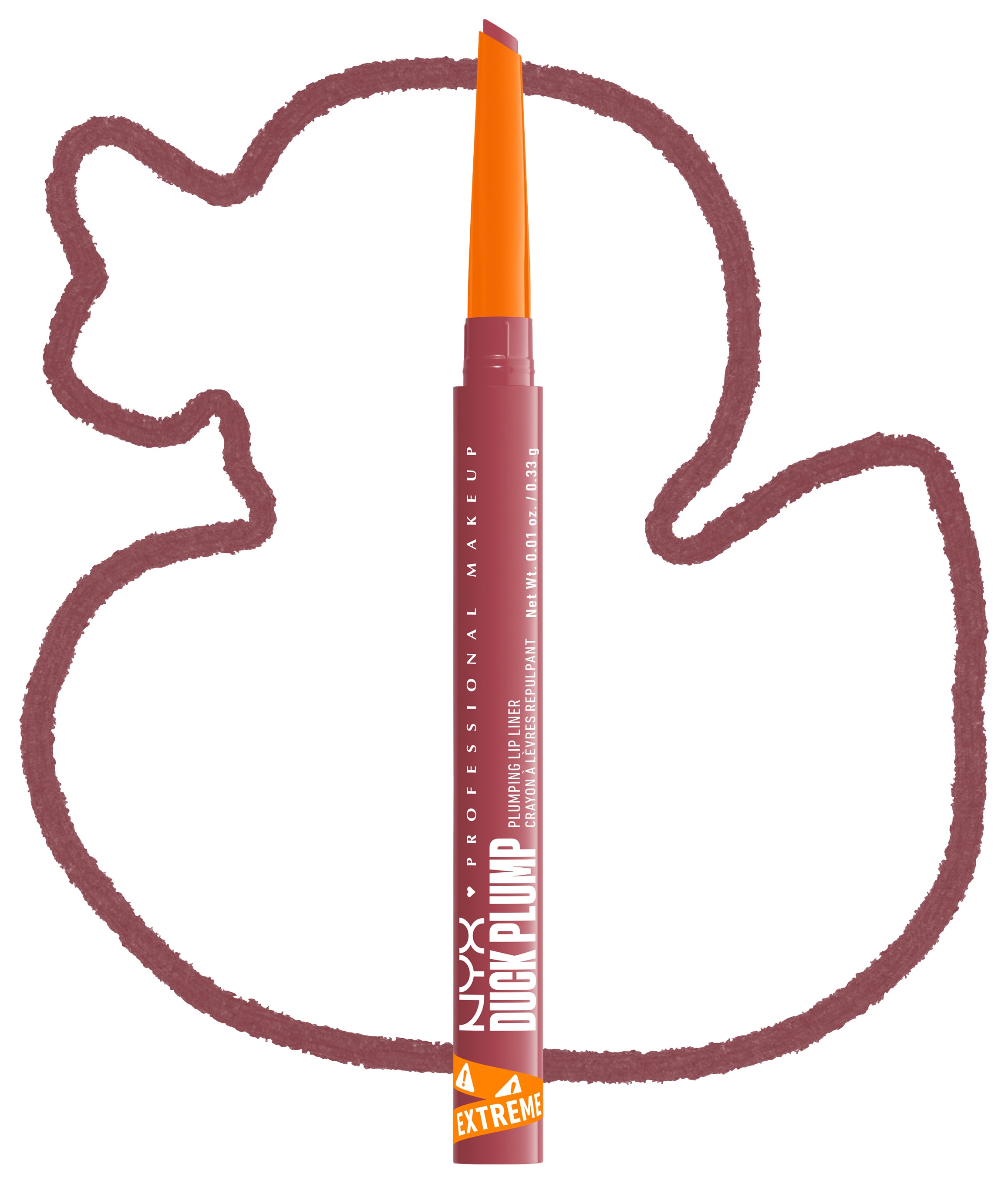 NYX Lippenstift »Professional Makeup Duck Plump Plumping Lip Liner Lippenkonturenstift«, Polstert die Lippen natürlich auf, angeschrägte Spitze.
