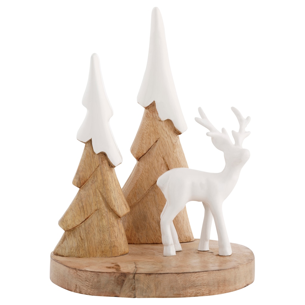 RIFFELMACHER & WEINBERGER Weihnachtsfigur »Elch an Bäumen mit Schneedach«