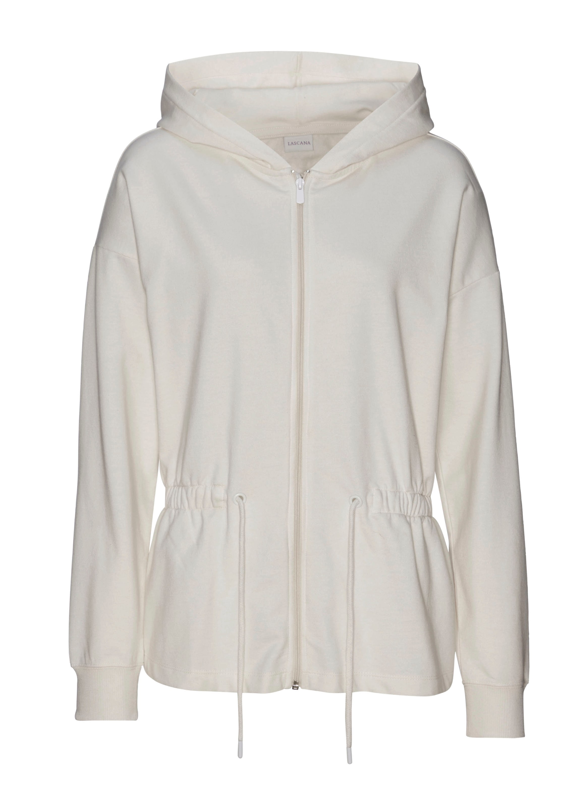 LASCANA Sweatjacke, mit Tunnelzug in der Taille, Loungewear