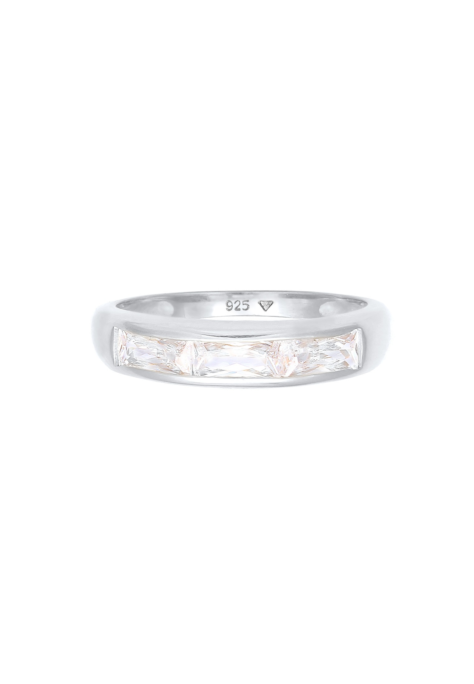 Elli Silberring »Ring Zirkonia Funkelnd Rechteck 925 Silber«