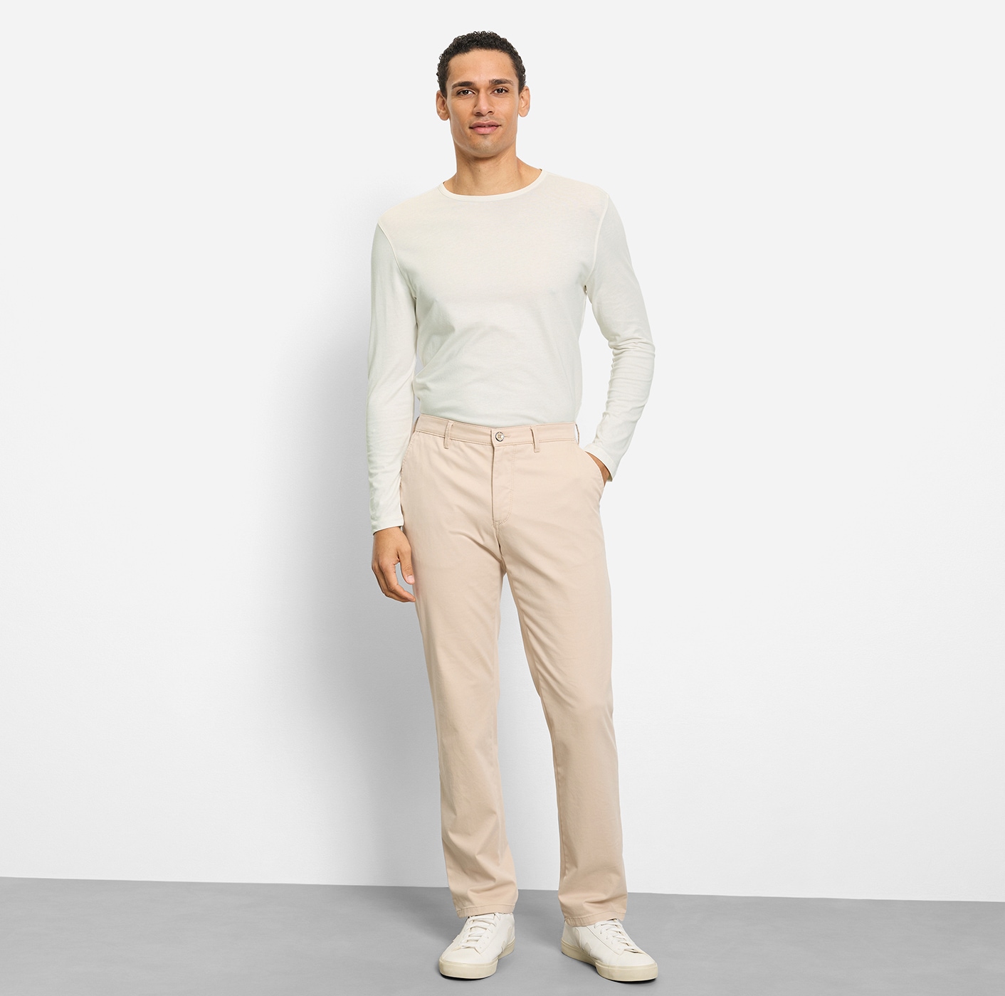 OLYMP Longsleeve Single Jersey, unifarben, regular fit, Rundhals, casual