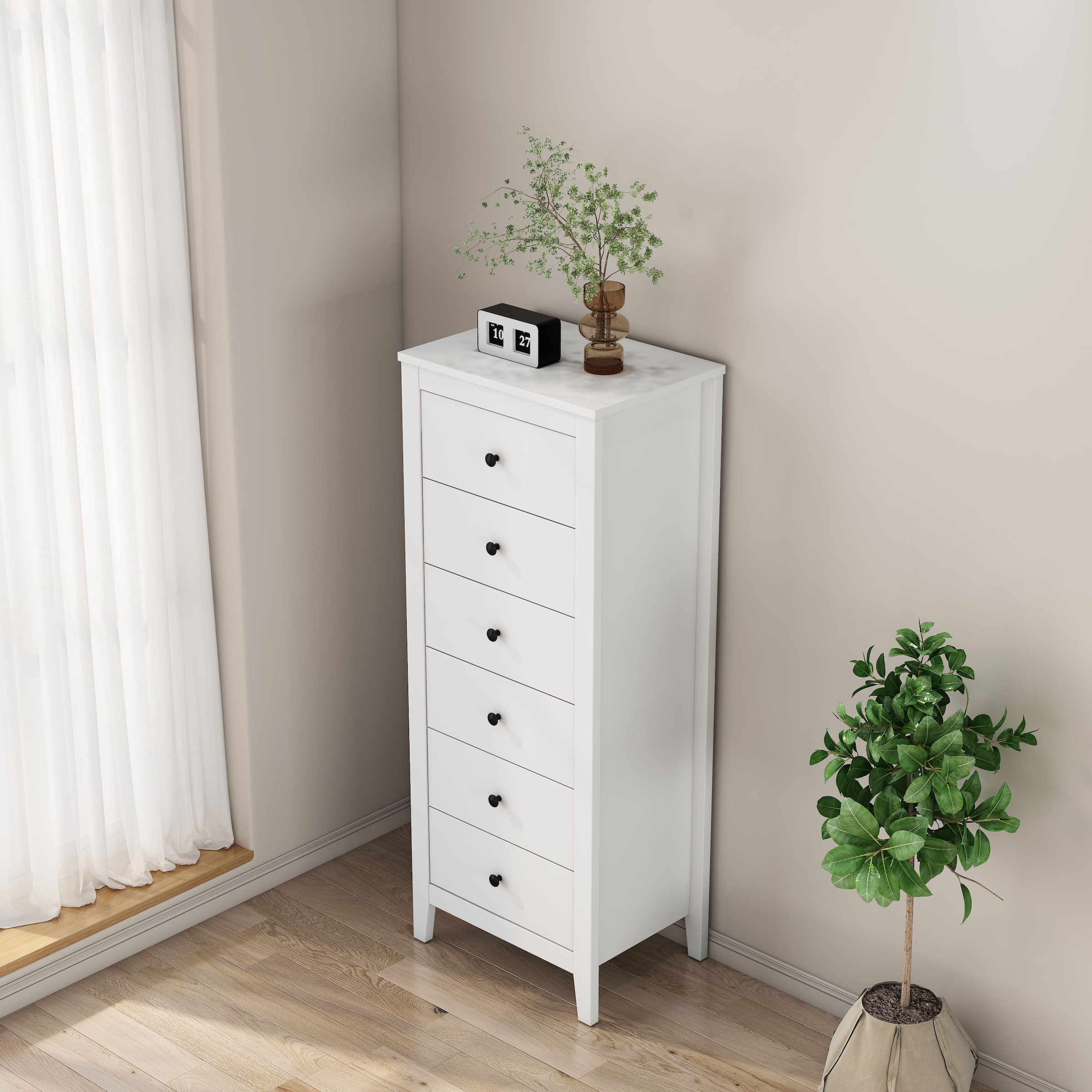 OTTO home Kombikommode »Borkum Sideboard Anrichte mit 6 Schubladen Landhaus weiß Bestseller« hochwertige Griffe aus Metall,  Kommode Schrank Wäscheschrank mit 6 Schubladen