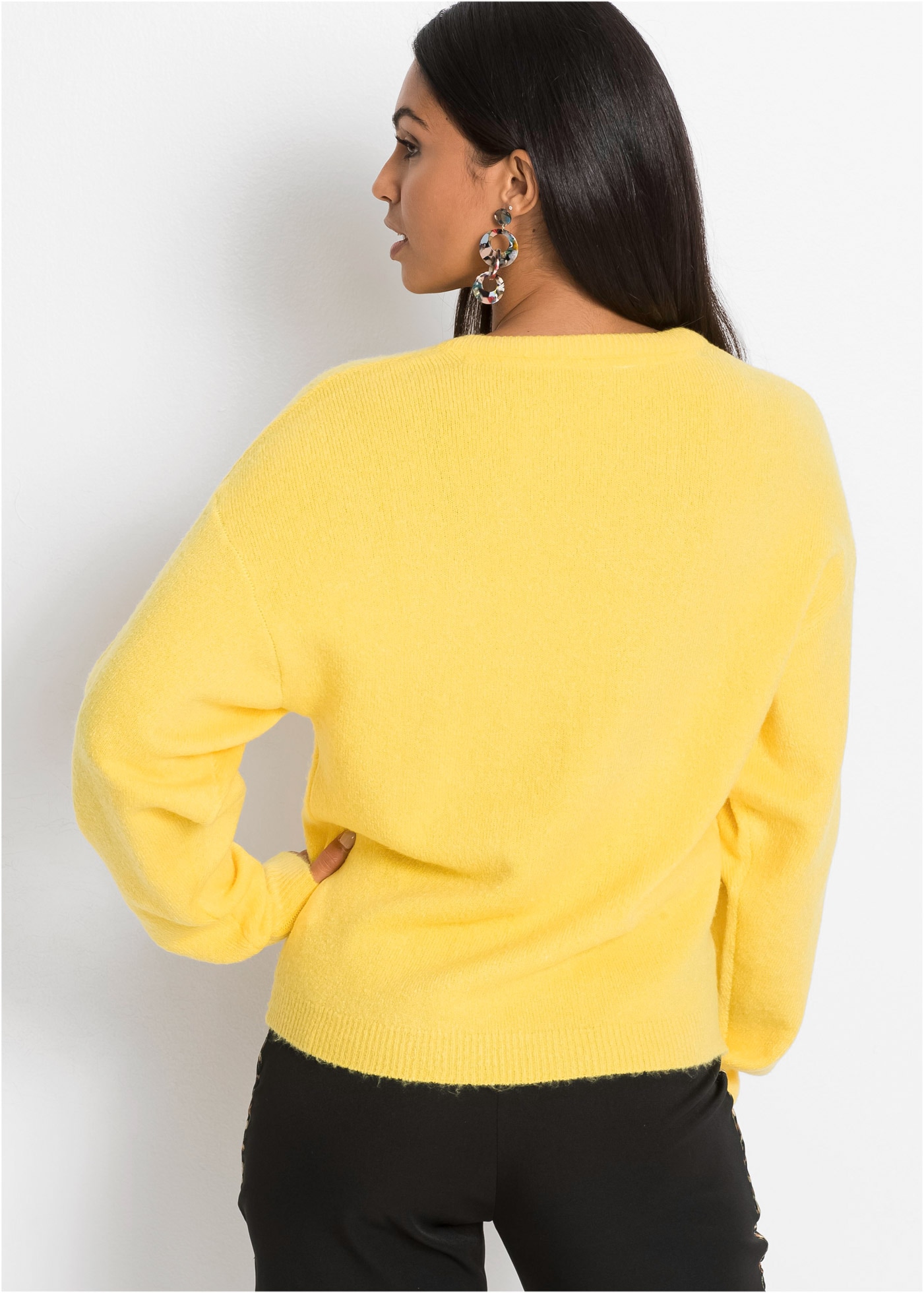 bonprix Strickpullover »Oversize-Strick-Pullover« aus weichem Material, mit V-Ausschnitt, Oversized-Passform