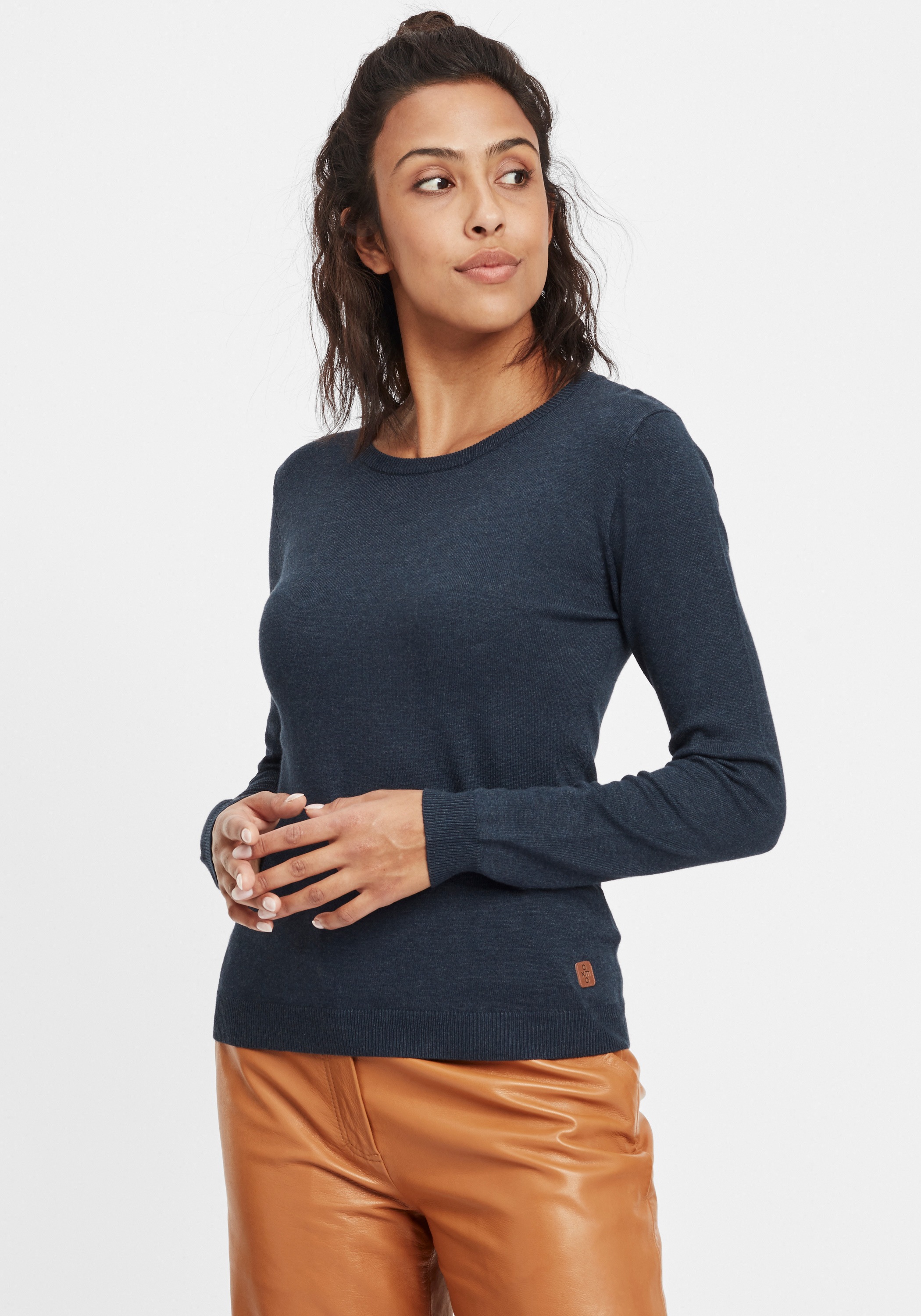 OXMO Strickpullover »Edda«, gemütlicher Basic Feinstrickpullover