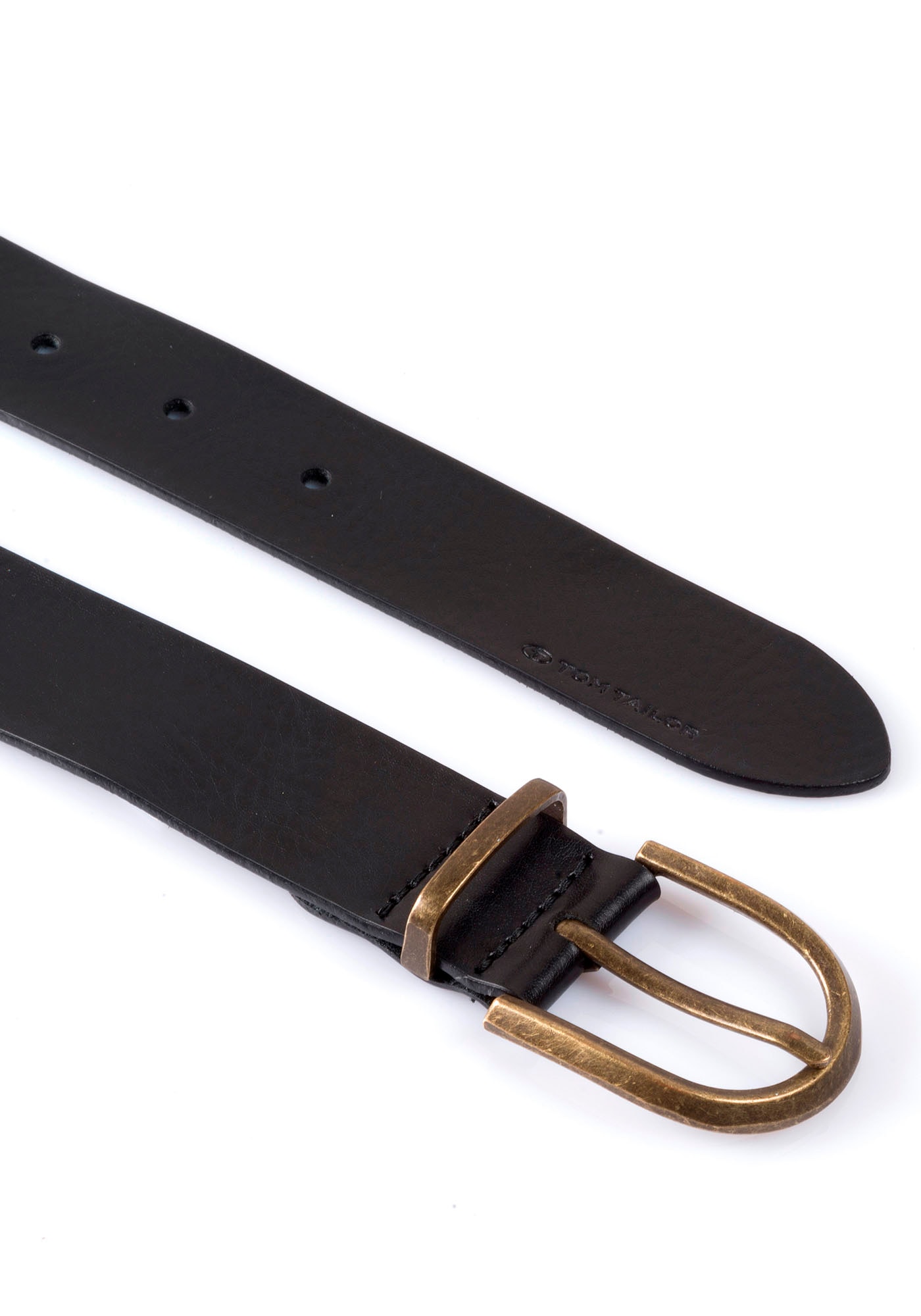 TOM TAILOR Ledergürtel »TTSYLKE«, 3 cm breiter Damengürtel, Schließe im Vintage-Look, reines Leder