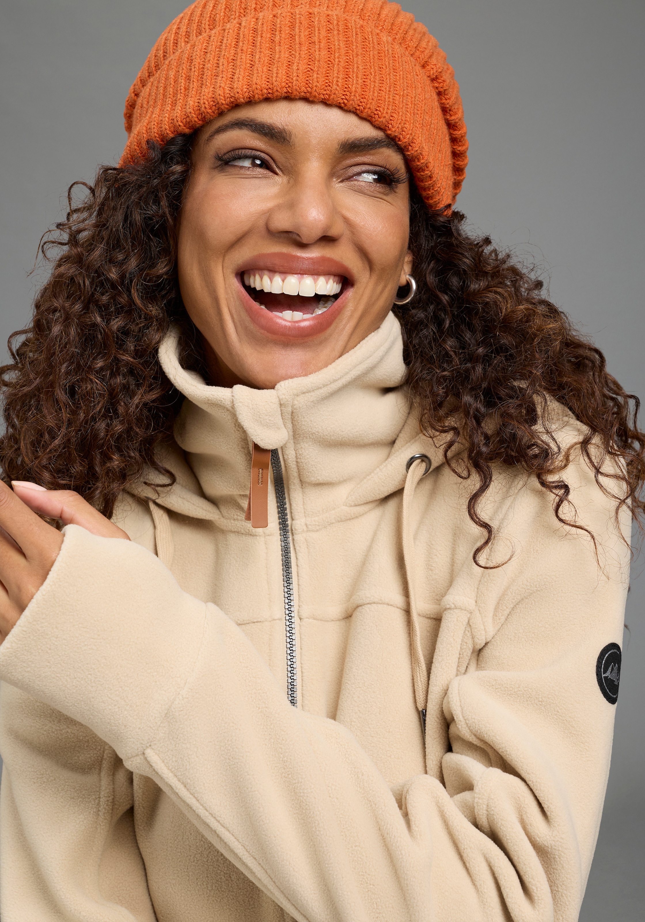 Polarino Fleecejacke mit Kapuze aus Fleece,  atmungsaktiv,  schnell trocknend