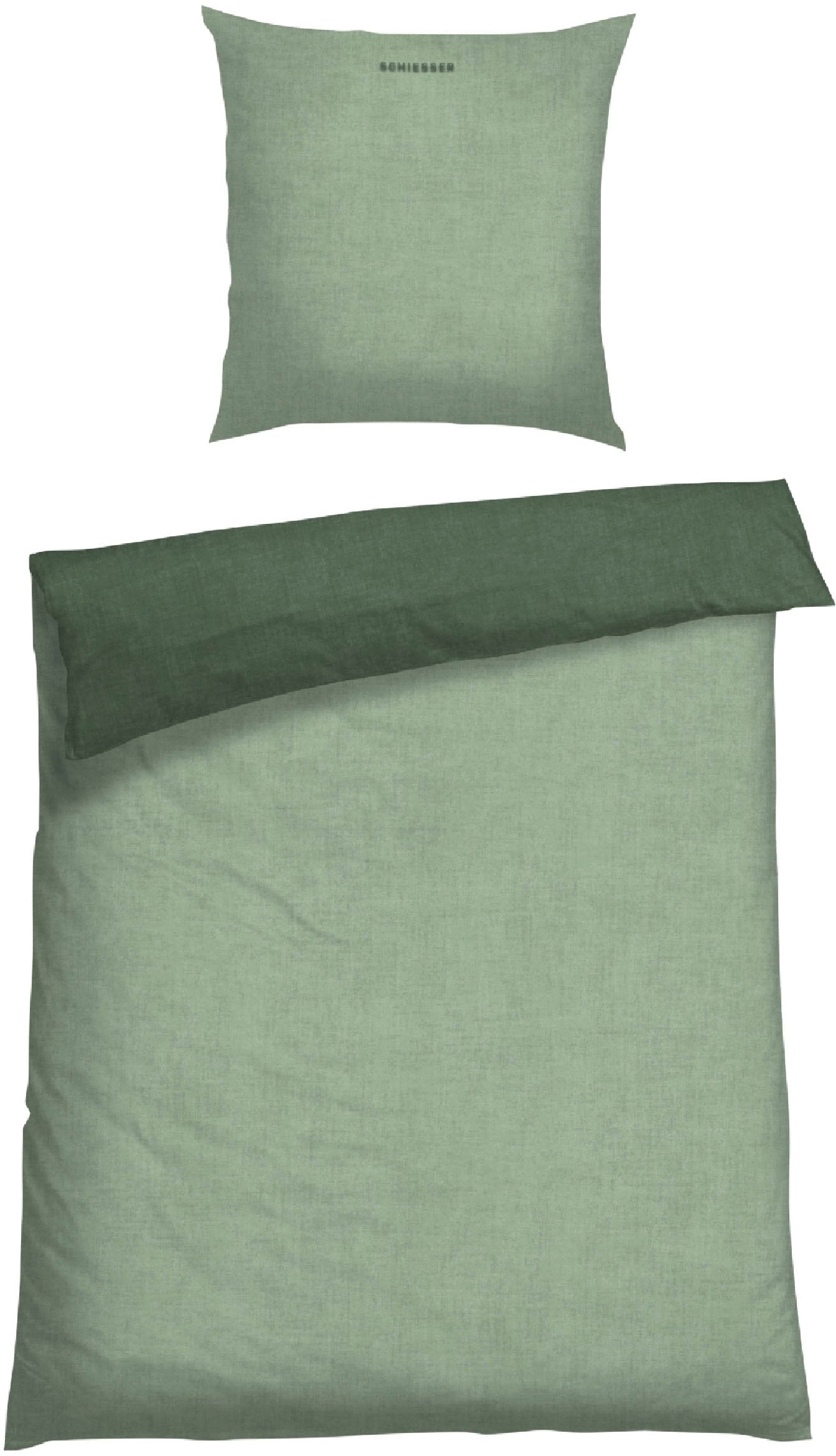 Schiesser Wendebettwäsche »Doubleface aus weicher Baumwolle mit edlem Melangeeffekt«, ab Größe 135x200 cm erhältlich, Made in Green