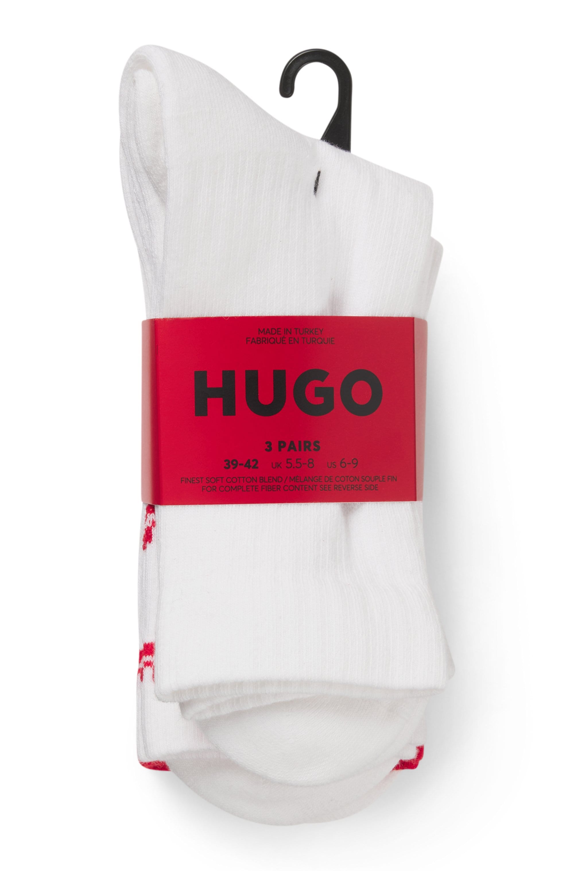 HUGO Underwear Freizeitsocken »3P QS SPLIT LOGO CC«, (3 Paar), mit verschiedenen Mustern