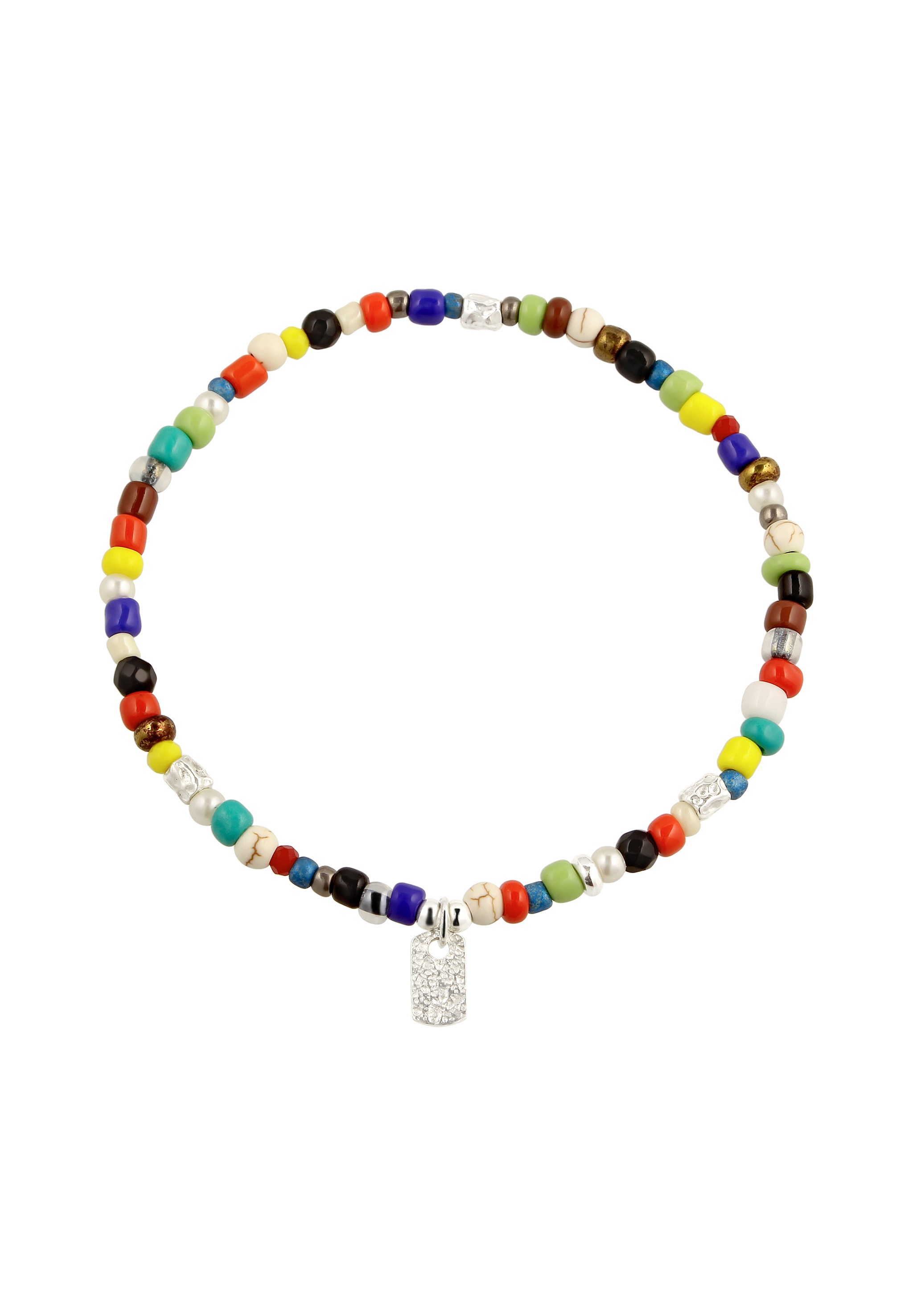 Kuzzoi Armkette »Armband Perlen Synthetischer Achat Synthetischer Howlite Schwarz 925 Sterling Silber«