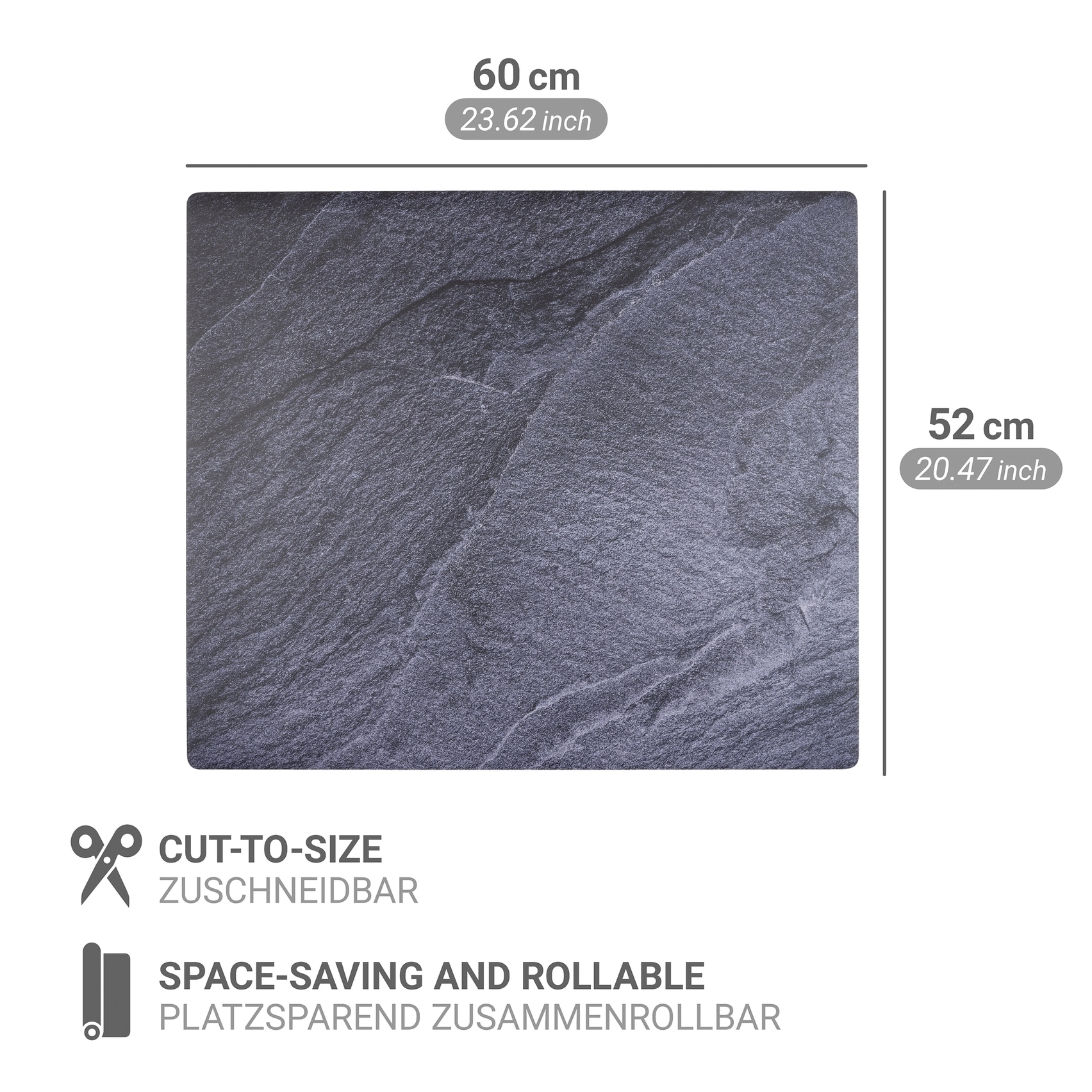 WENKO Herd-Abdeckplatte »Modell Schiefer« Schutzmatte, Abdeckmatte für Kochfelder, Induktionsschutzmatte