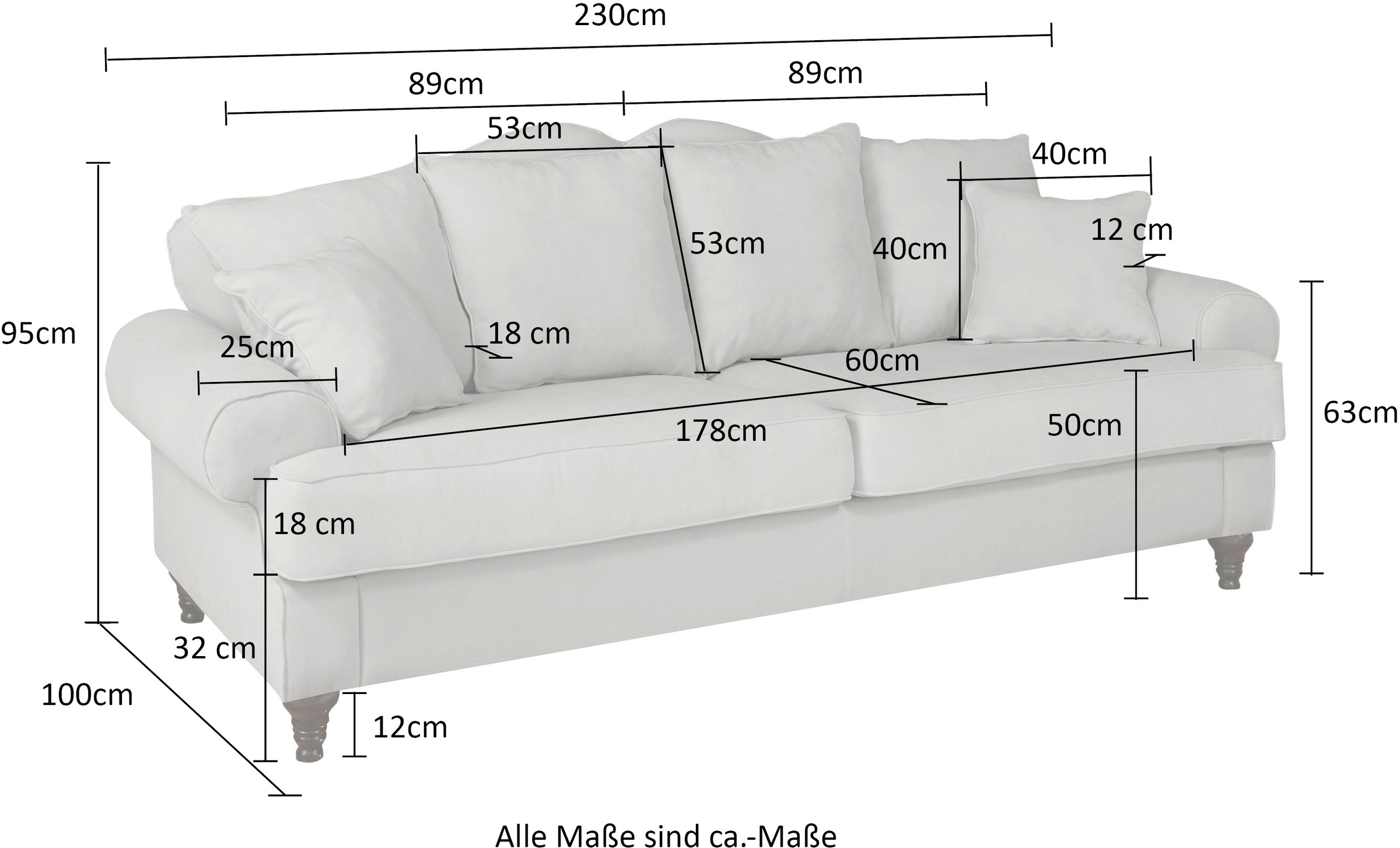 Home affaire 3,5-Sitzer »WESTMINSTER«, mit Federkern-Polsterung