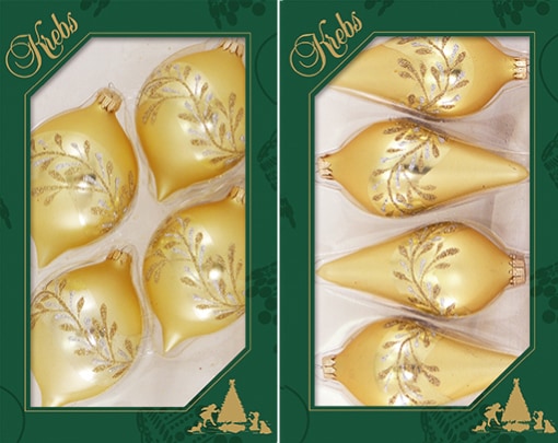 Krebs Glas Lauscha Christbaumschmuck »CBK900002A, Weihnachtsdeko, Christbaumschmuck«, (Set, 8 tlg.), Zwiebel- und Tropfenform