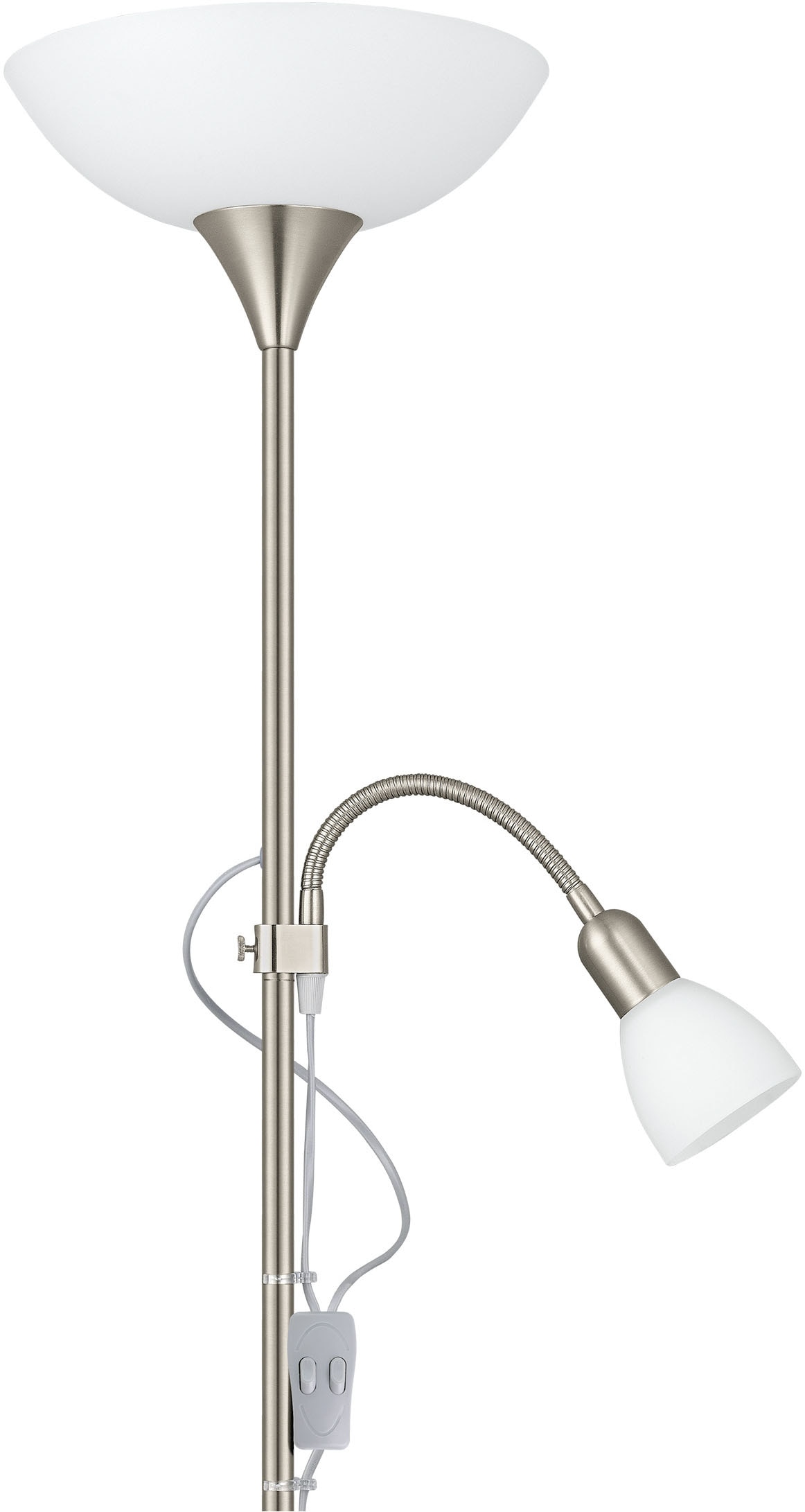 EGLO Stehlampe »UP 2 Stehlampe - Stahl - E27;E14 - 1X60W;1X18W - IP20« LED-Modul 1 Stk. Standleuchte, Leselampe, Wohzimmer, Schlafzimmer, H176,5 x Ø27,5 cm