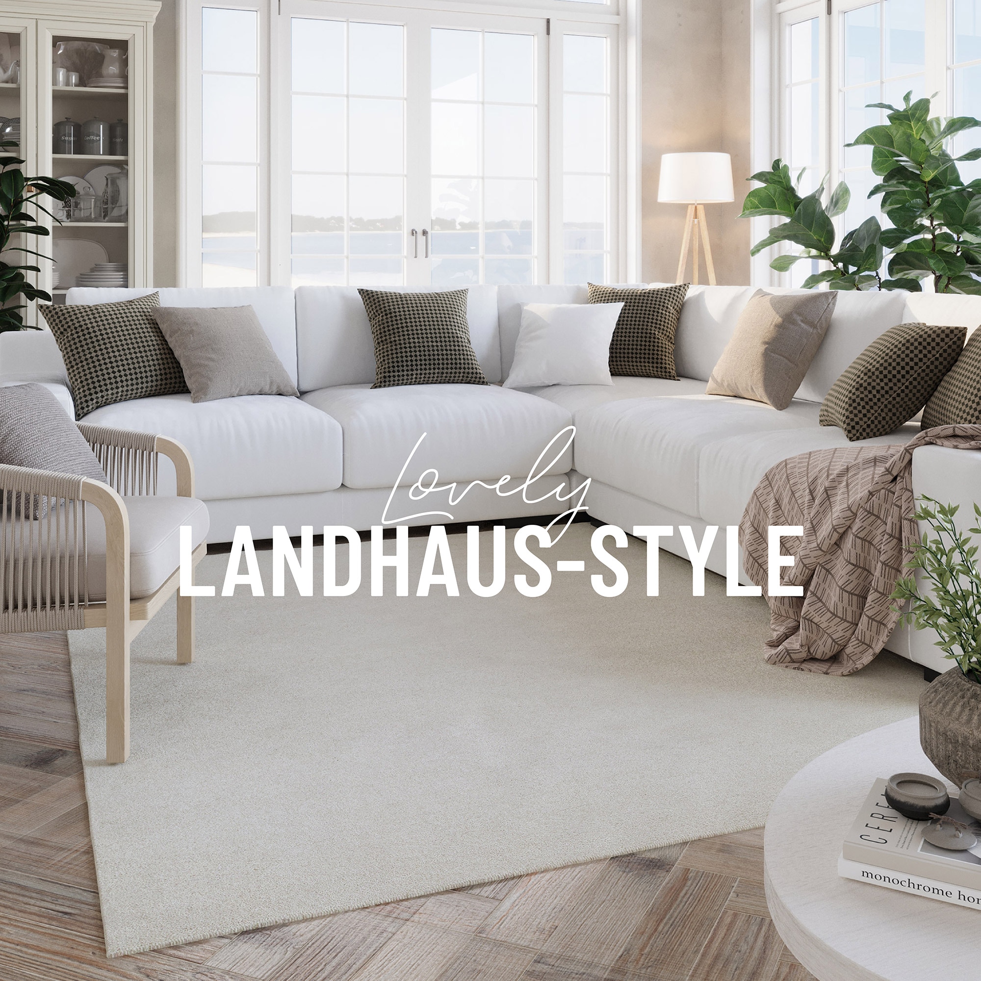 Wecon home Wollteppich »Hamptons FORTYTHREE«, rechteckig, 20 mm Höhe, Läufer, Schurwolle, Kurzflor, Wohnzimmer, Schlafzimmer, elegant