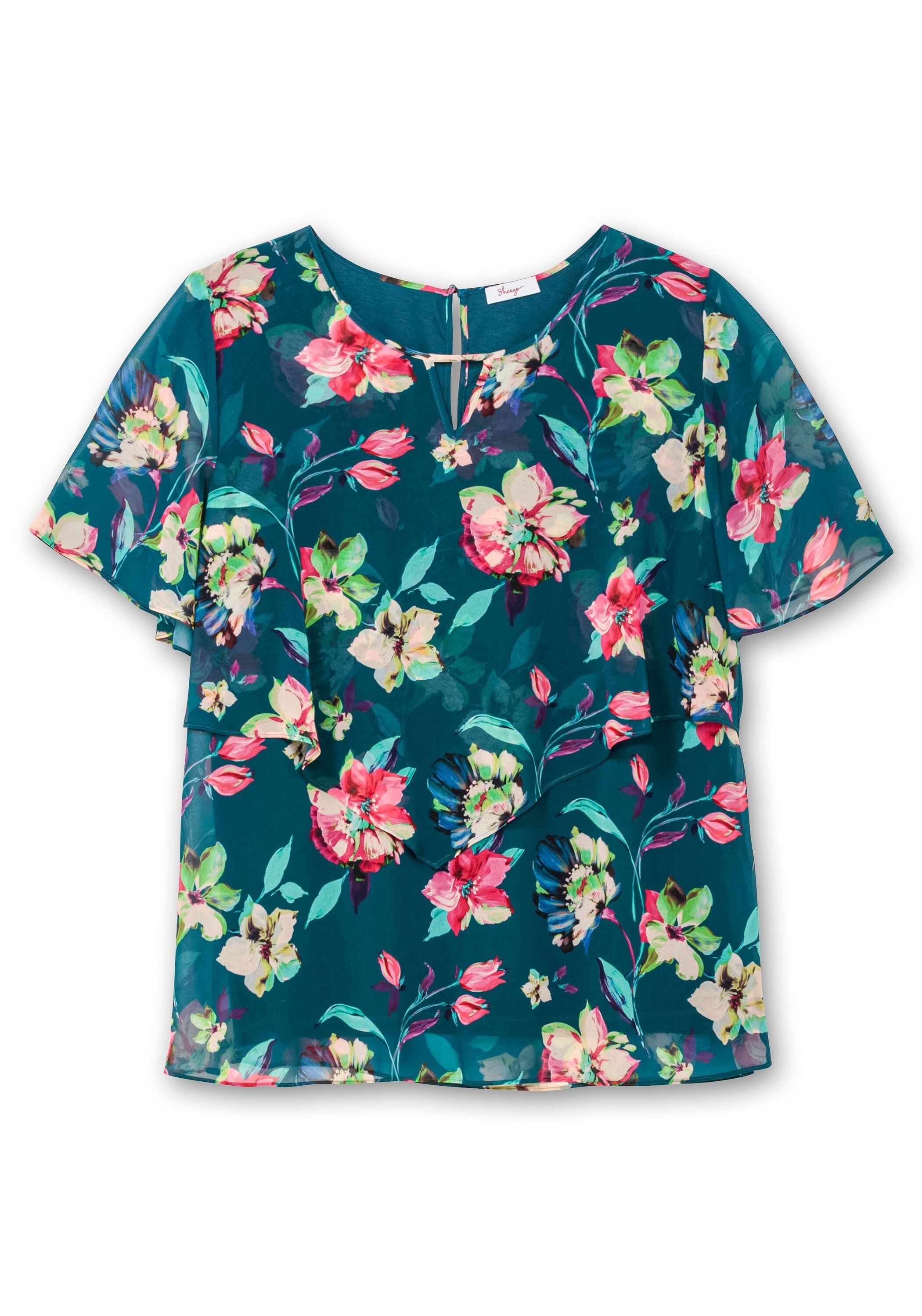 Sheego Chiffontunika »Chiffontunika mit Blumenprint, im Lagenlook«