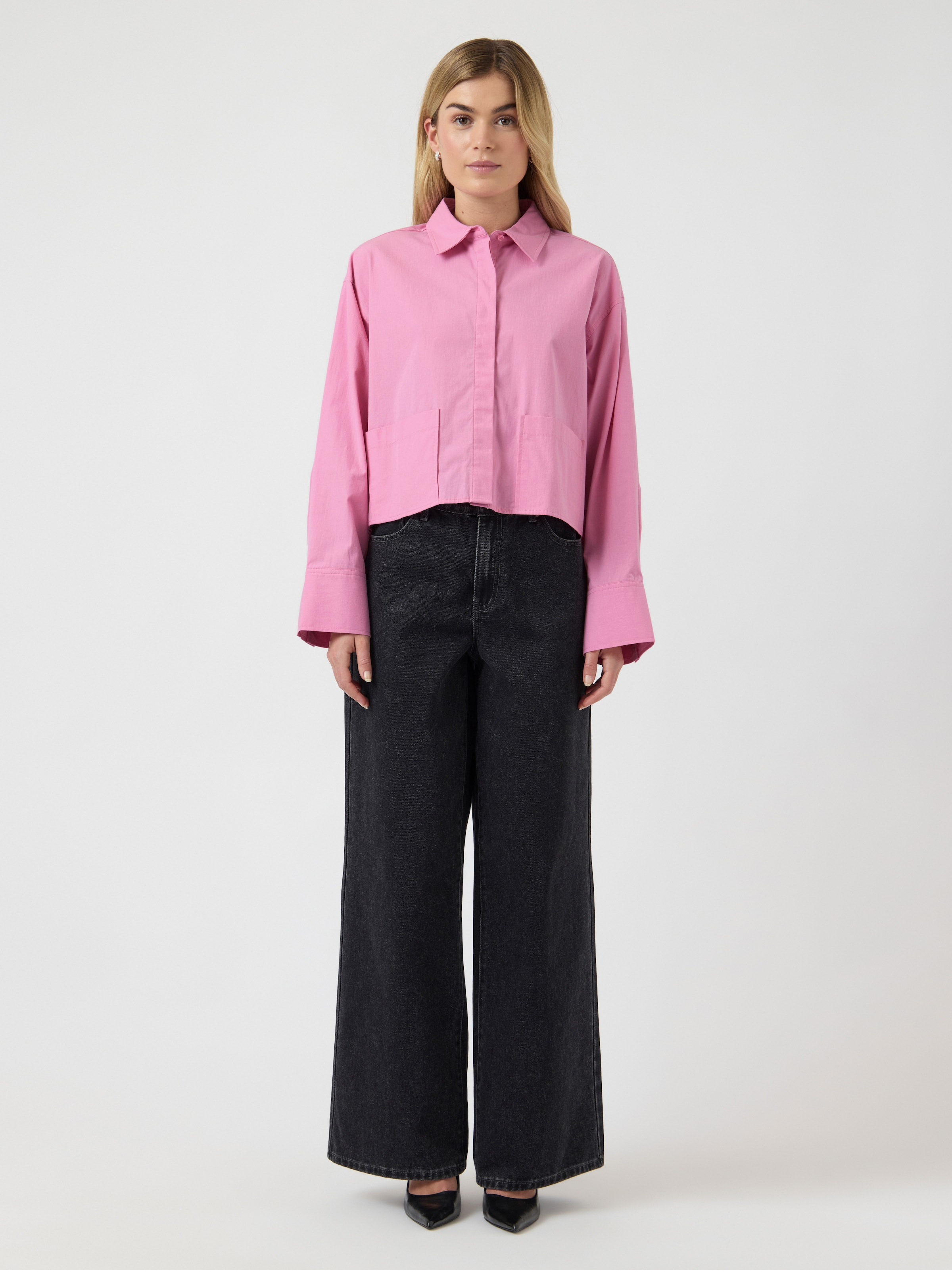 Y.A.S Hemdbluse »YASLEE LS SHORT SHIRT S. NOOS« Baumwolle