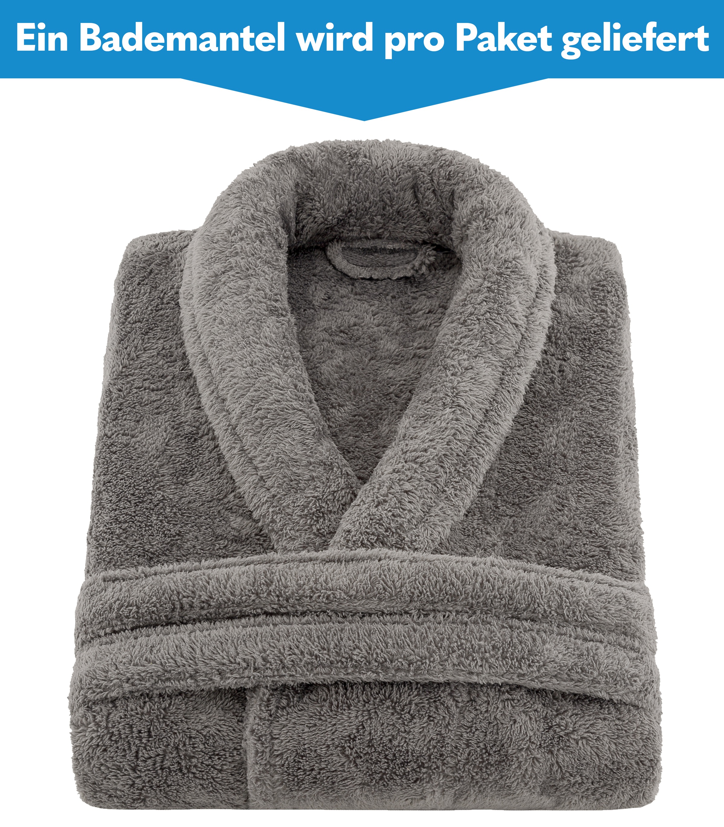HAMMETEX Bademantel »Bademantel unisex, ultraweicher & flauschiger Fleecemantel« Packung, ideal für Sauna & Spa, Hotelbademantel, Morgenmantel grau, 