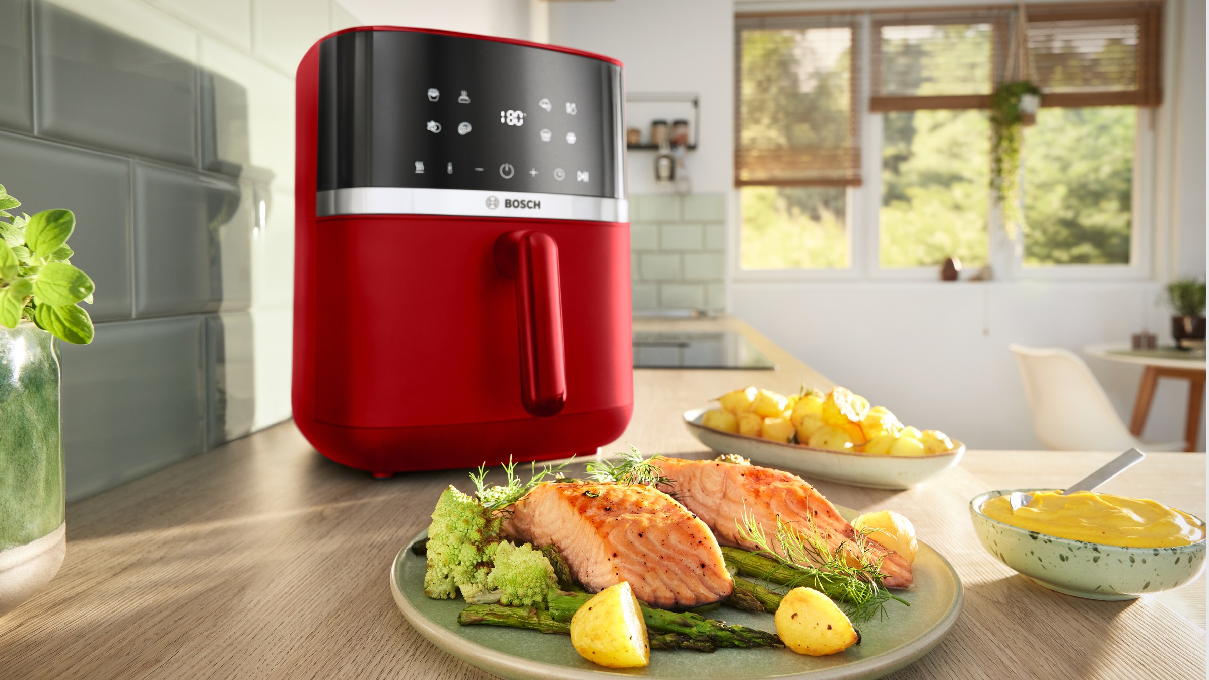 BOSCH Heißluftfritteuse »Air Fryer Serie 4, MAF462B0, 6,1l, 2 Heizelemente, 7 Programme« 2050 W Auftaufunktion, Korb/Gitter spülm.geeignet,