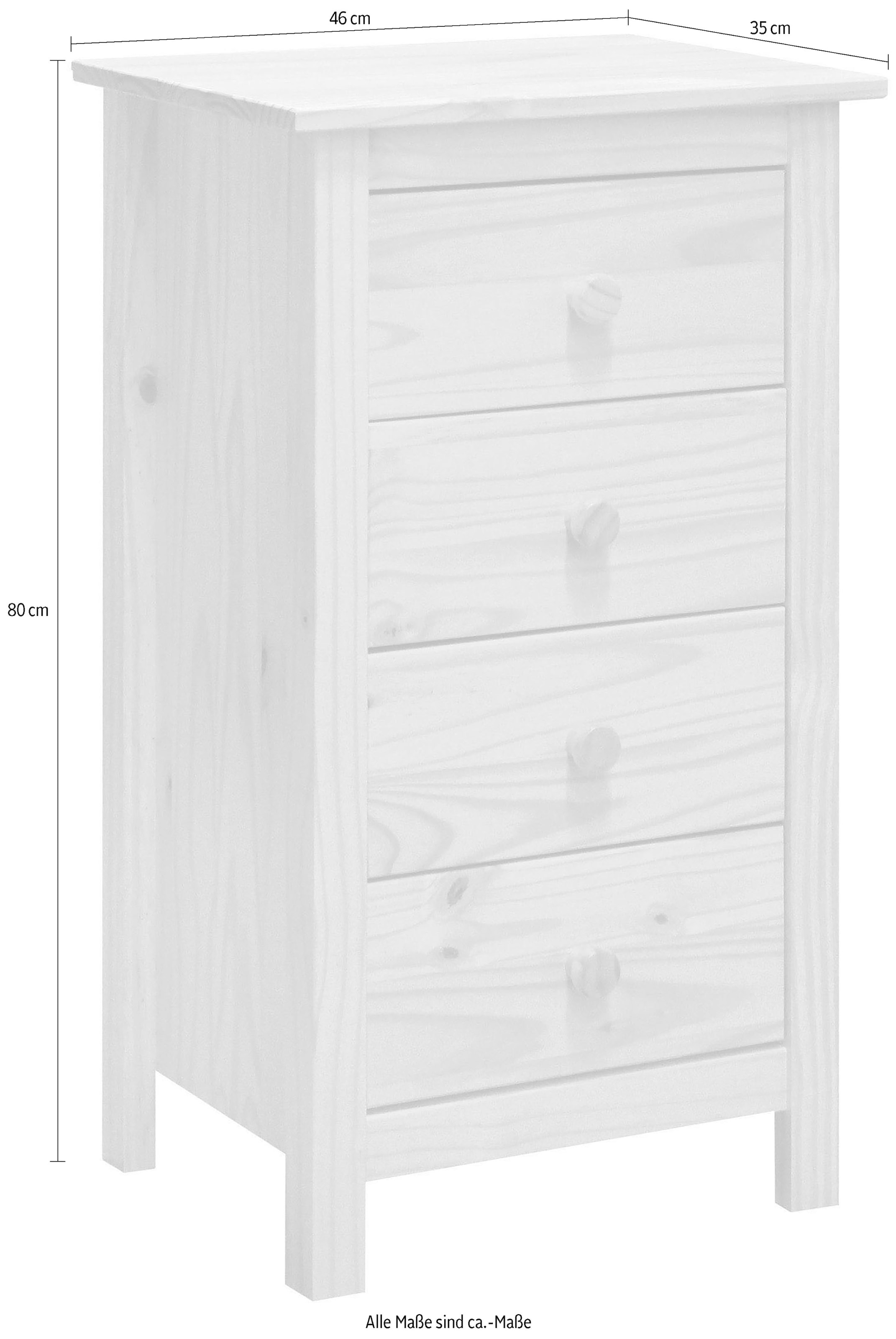 Home affaire Kommode 1 Stk. tlg. Schubladen mit Metallauszügen