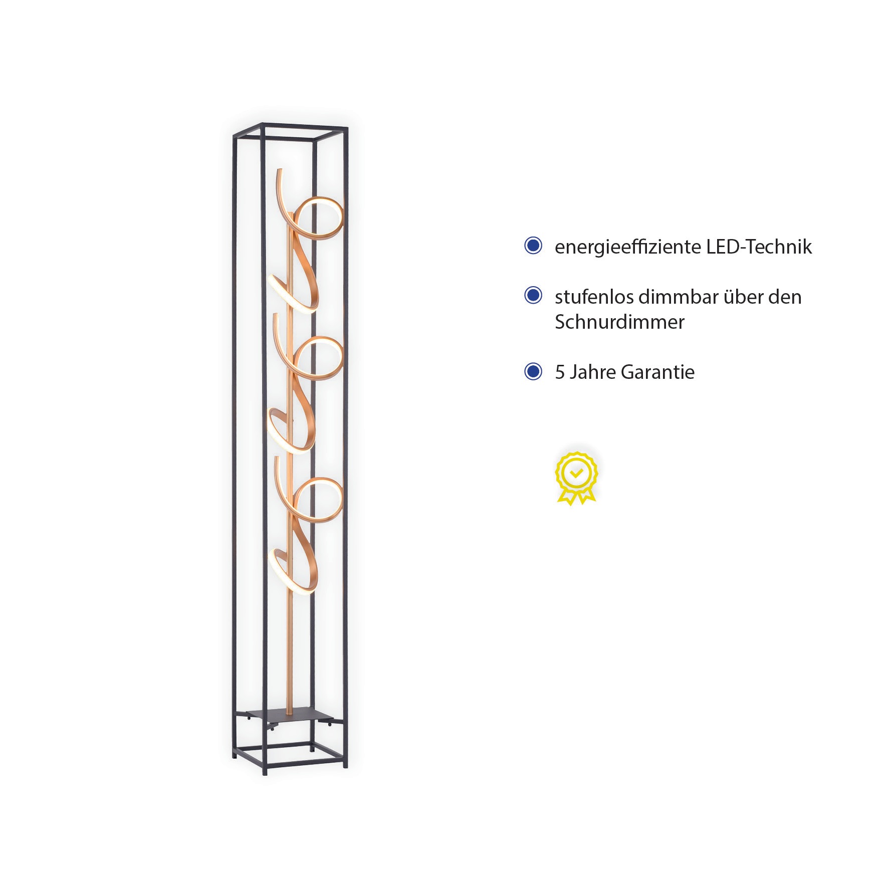 Paul Neuhaus LED Stehlampe »SELINA«, 3 flammig, Leuchtmittel LED-Board | LED fest integriert, dimmbar über Schnurdimmer