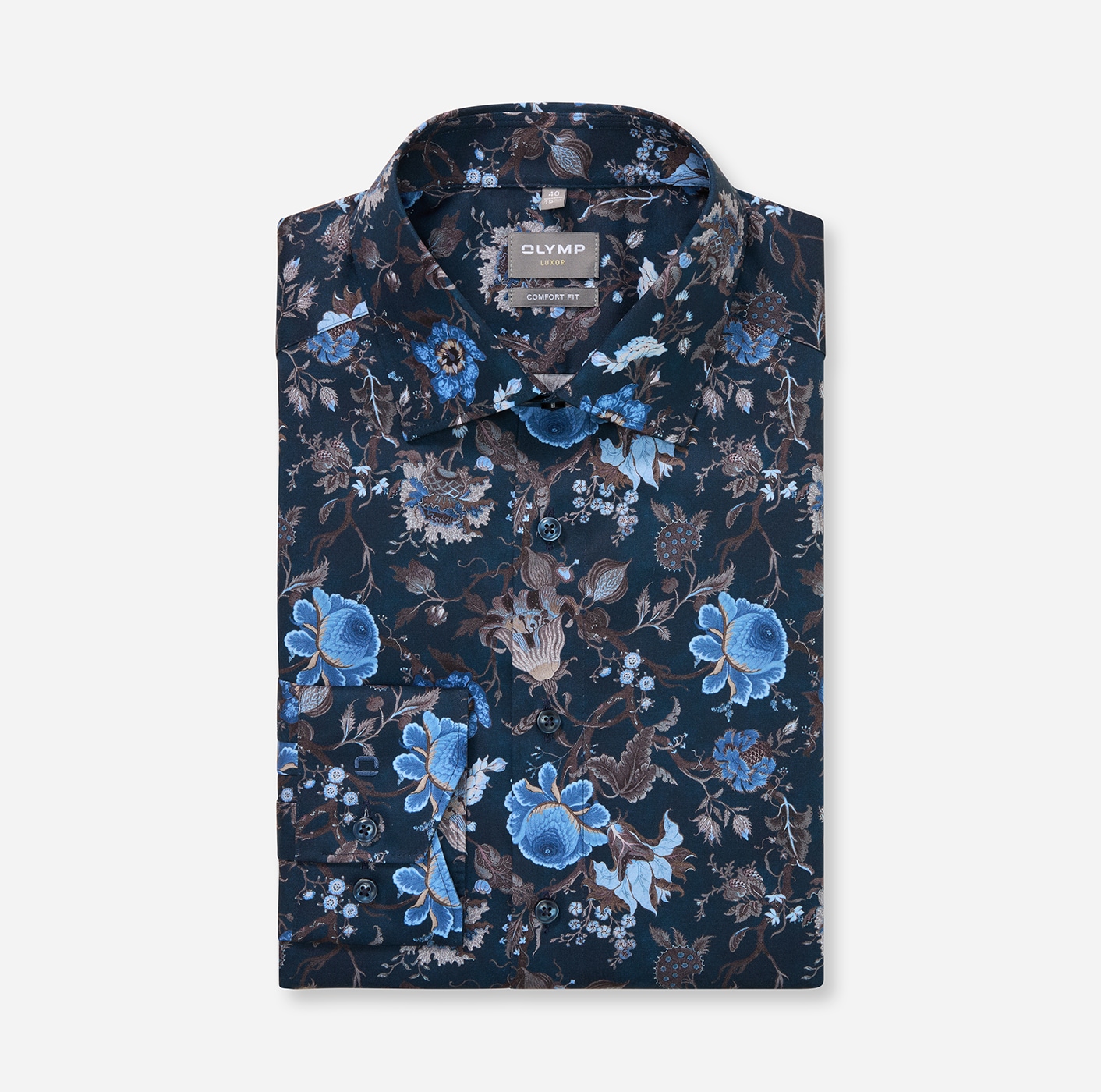 OLYMP Langarmhemd »Luxor« comfort fit, Businesshemd, New-Kentkragen, gemustert