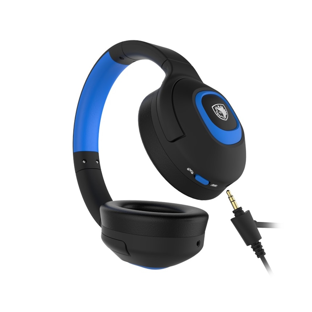 Sades Gaming-Headset »Shaman SA-724 Gaming Headset, schwarz/blau, USB, kabelgebunden«, Mikrofon abnehmbar